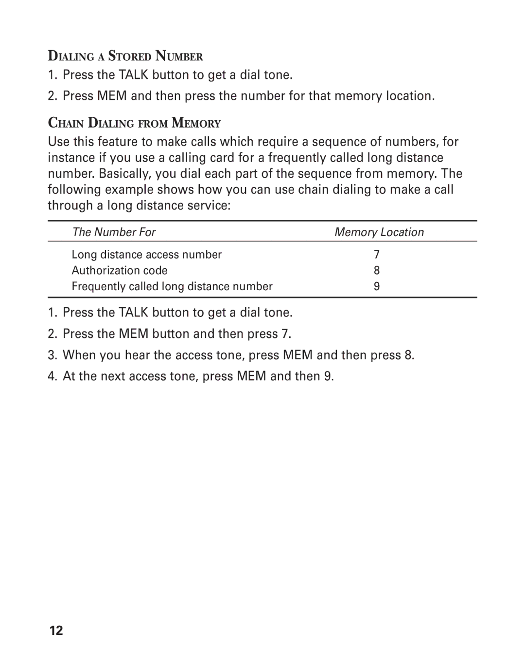 GE 15432970 manual Dialing a Stored Number 