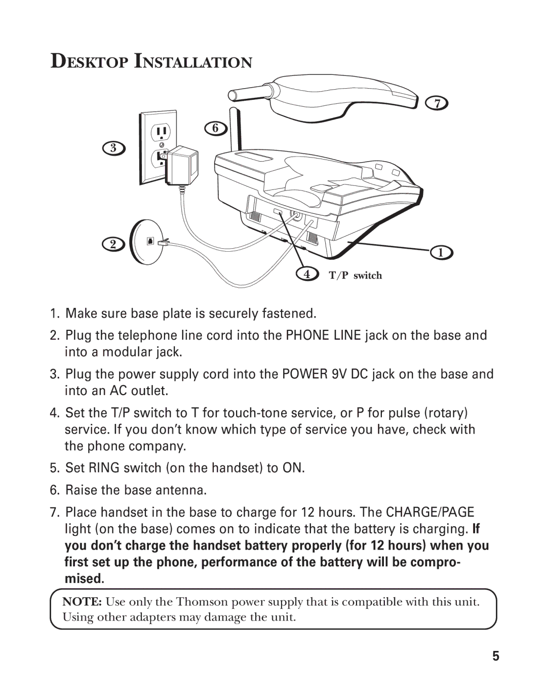 GE 15432970 manual Desktop Installation 