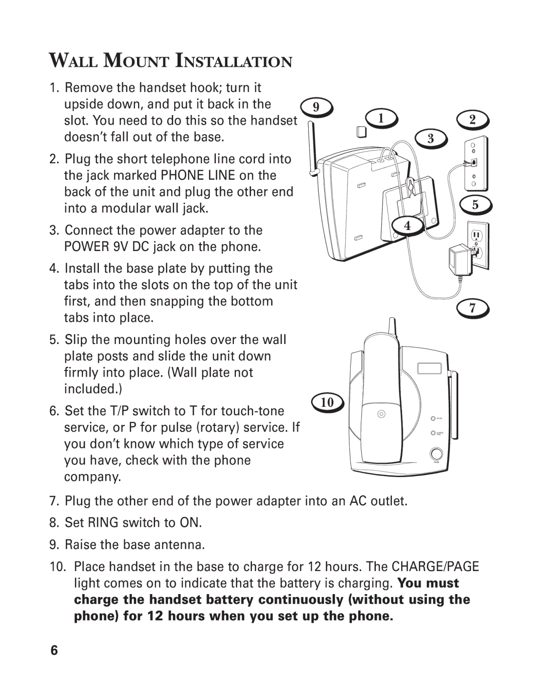 GE 15432970 manual Wall Mount Installation 