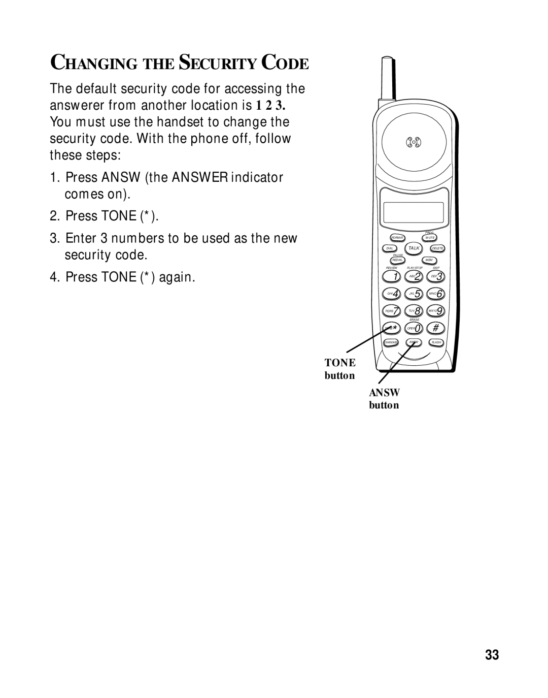 GE 15433020 manual Changing the Security Code 