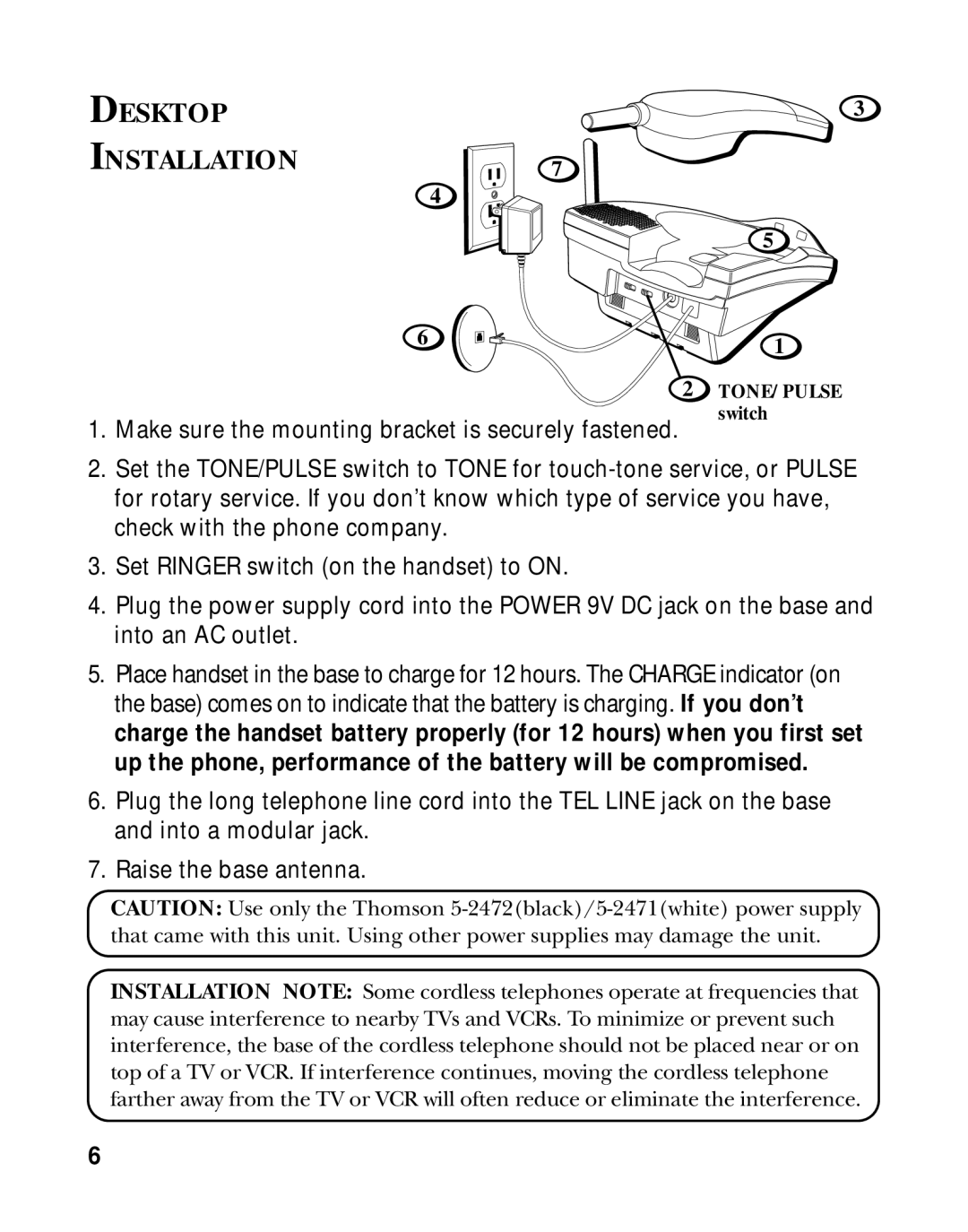 GE 15433020 manual Desktop Installation 