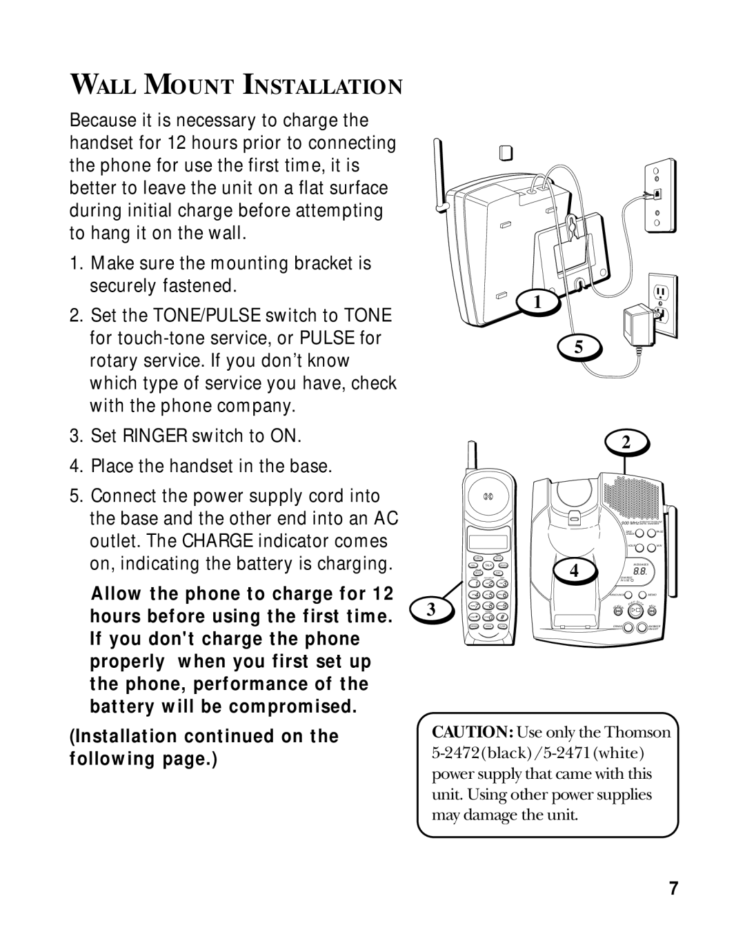 GE 15433020 manual Wall Mount Installation 