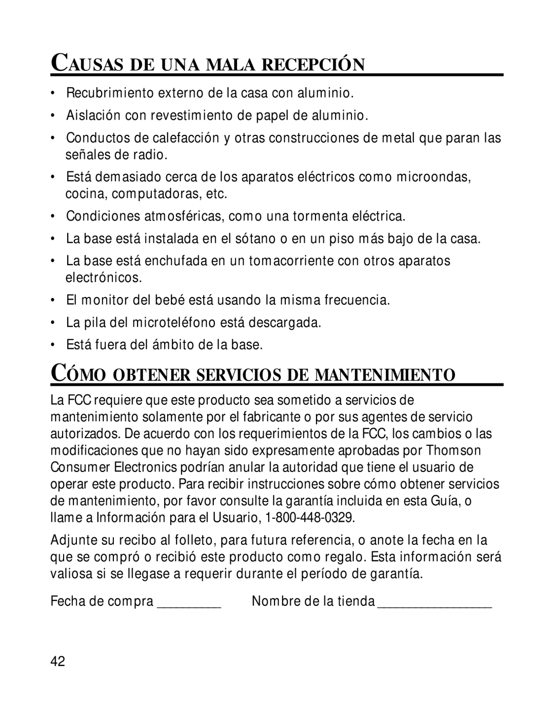 GE 15433020 manual Causas DE UNA Mala Recepción, Cómo Obtener Servicios DE Mantenimiento 