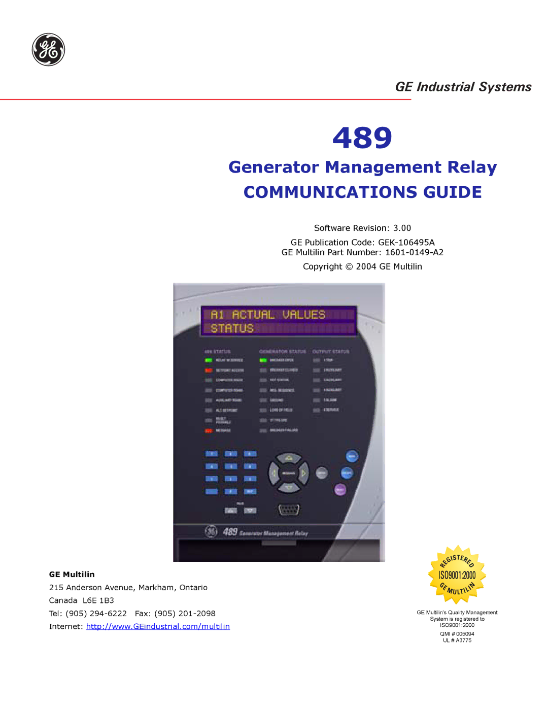 GE 1601-0149-A2 manual 489 