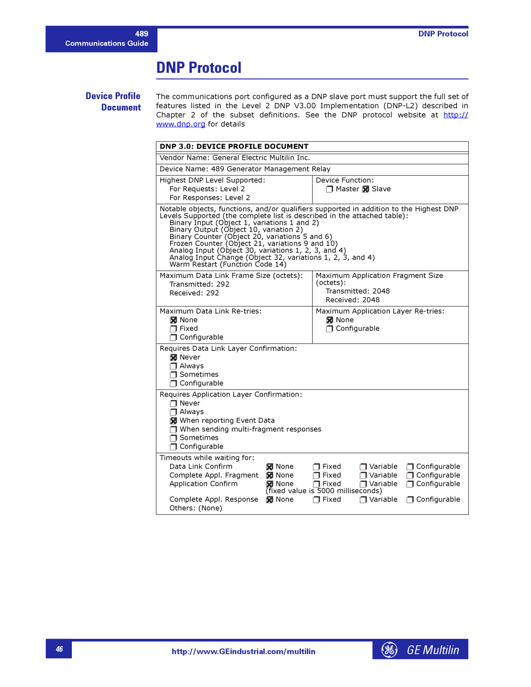 GE 1601-0149-A2 manual DNP Protocol 