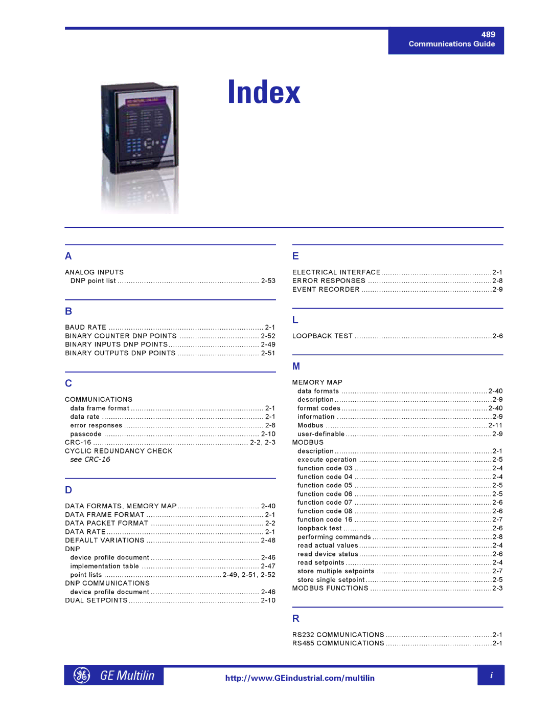 GE 1601-0149-A2 manual Index 