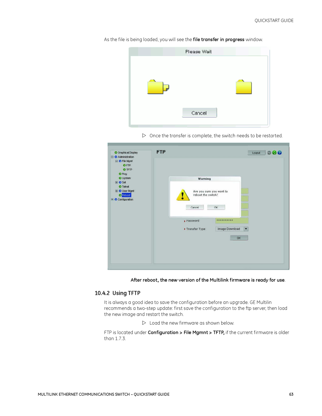 GE 1601-9026-A3 quick start Using Tftp 