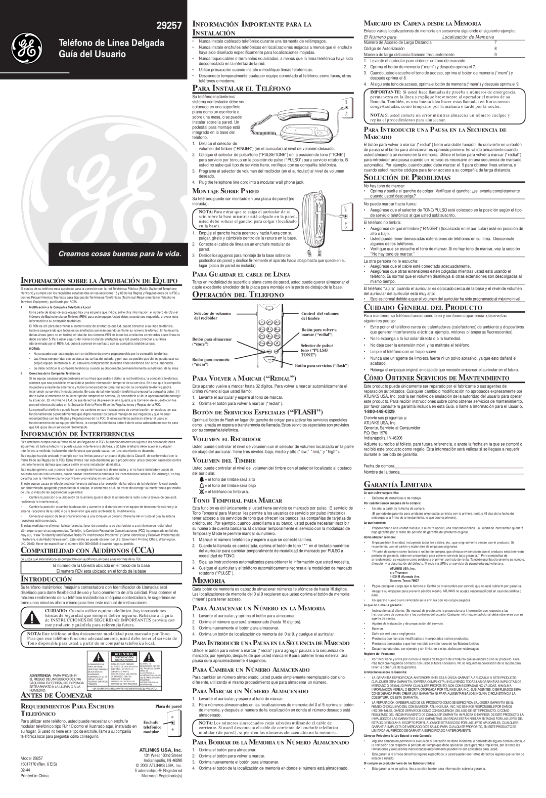 GE 16017170 Información Sobre LA Aprobación DE Equipo, Información DE Interferencias, Compatibilidad CON Audífonos CCA 