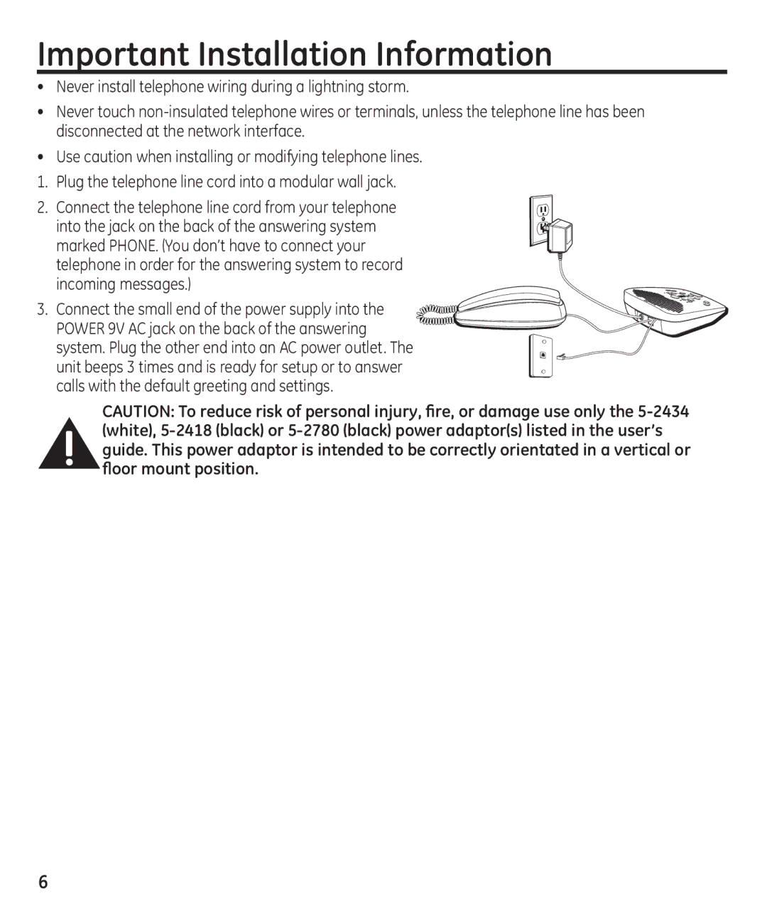 GE 16174120 manual Important Installation Information 