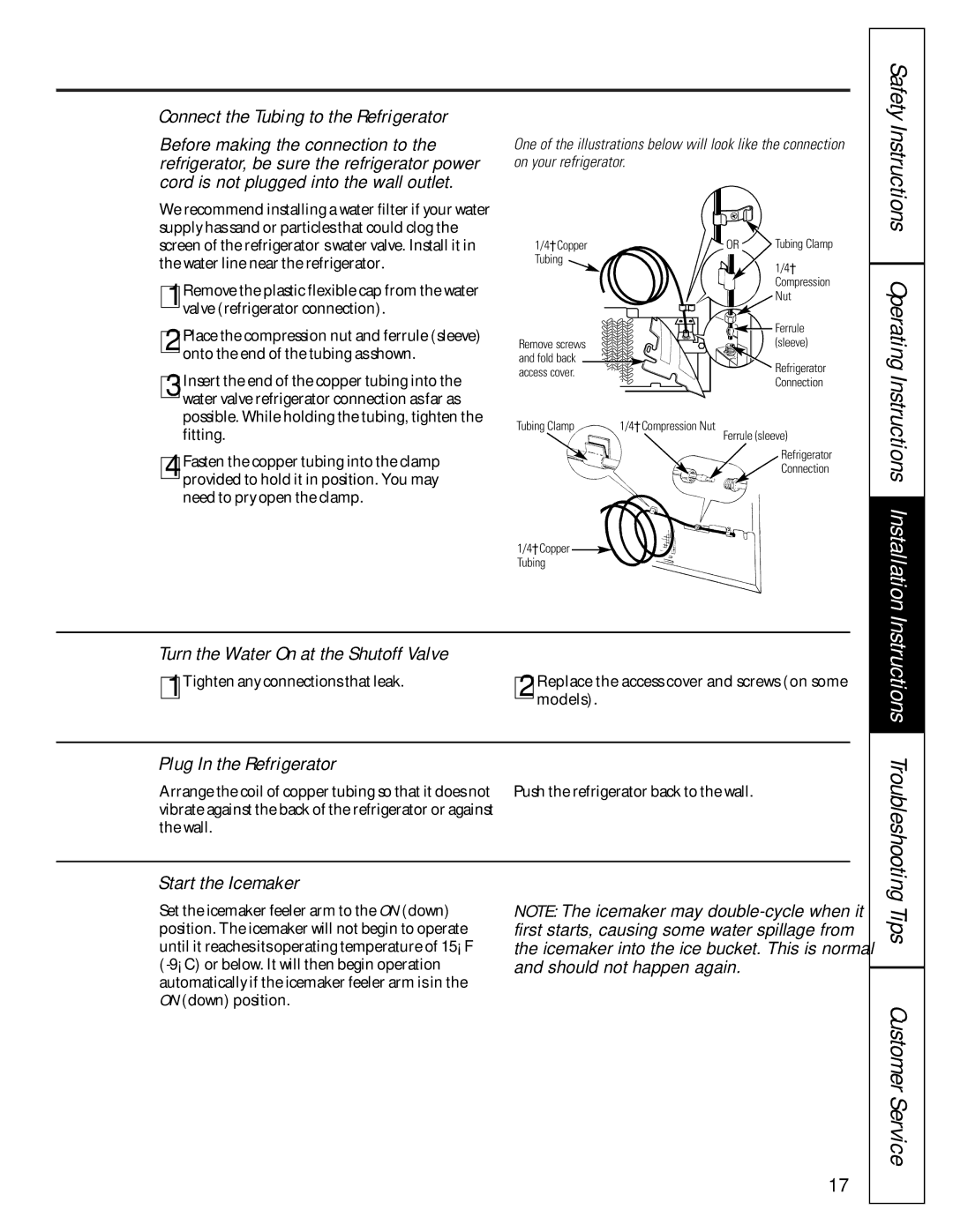 GE 16207744P008 owner manual Operating, Tips, Instructions Installation 