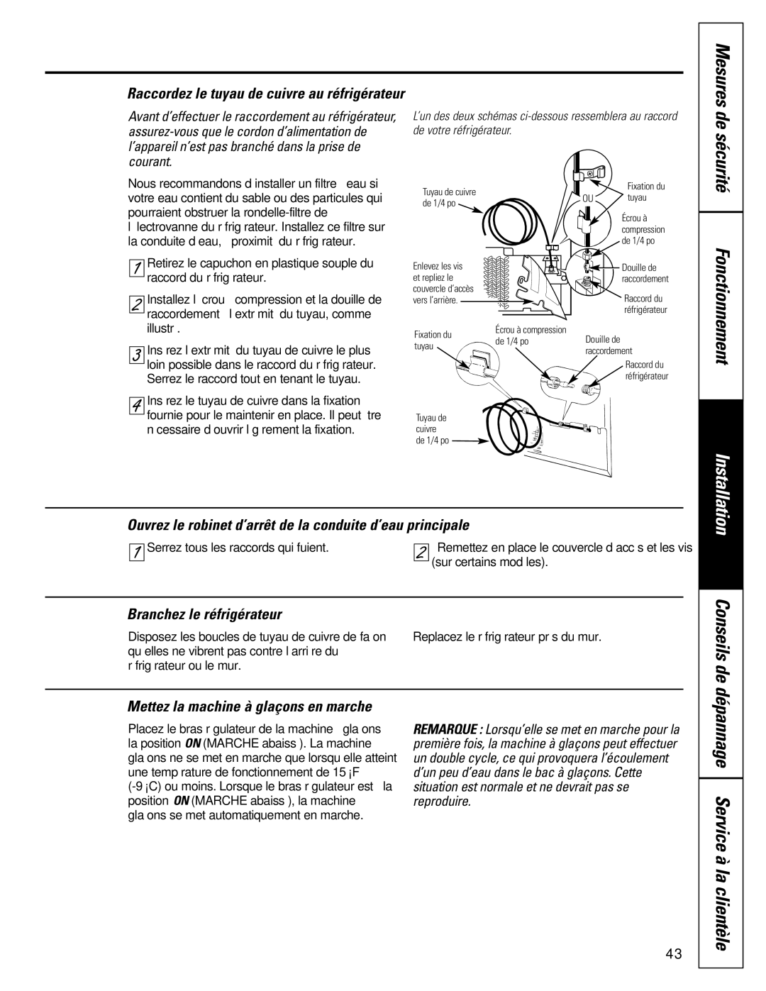 GE 16207744P008 owner manual Conseils de, Mesures, Dépannage Service à la clientèle 