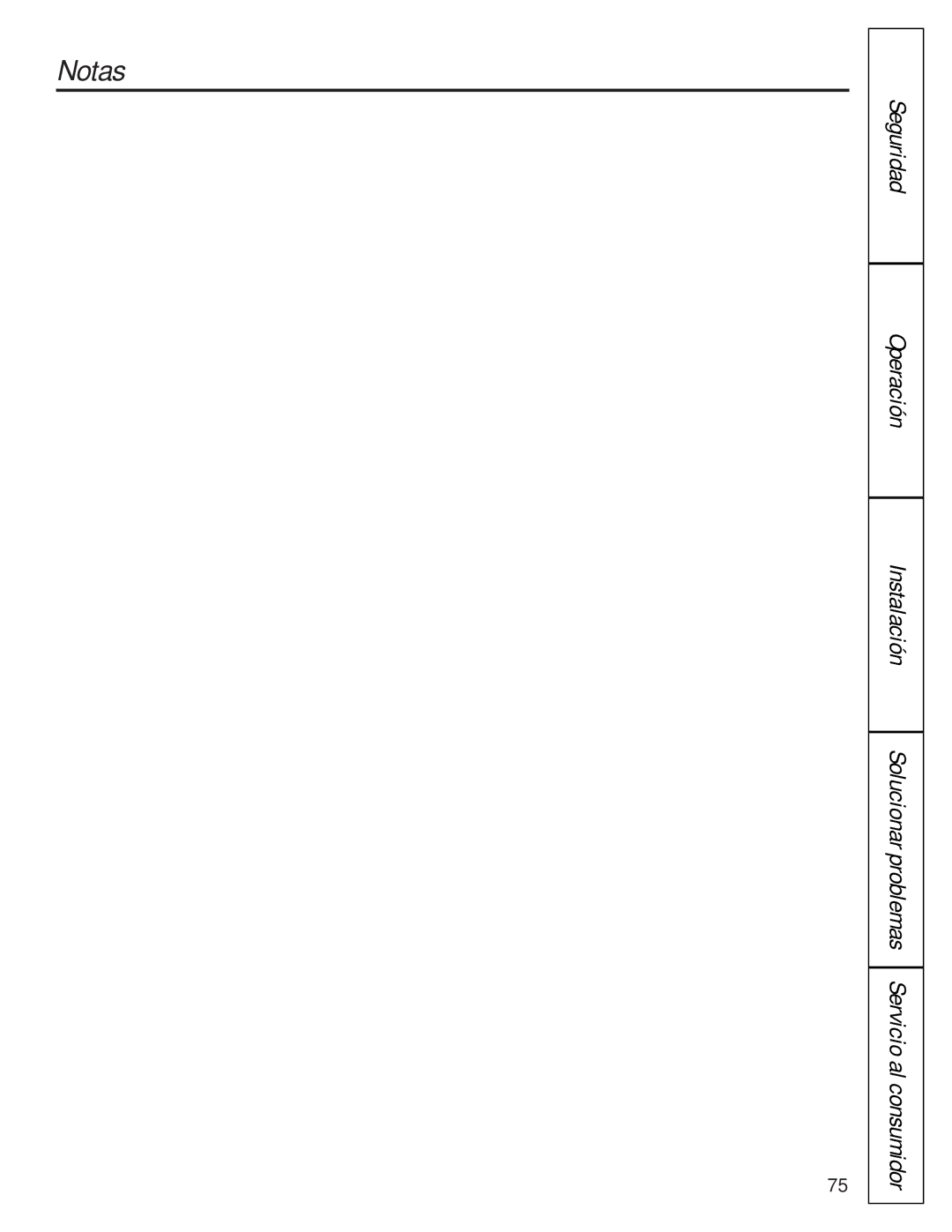 GE 16207744P008 owner manual Notas, Servicio al consumidor, Solucionar problemas 