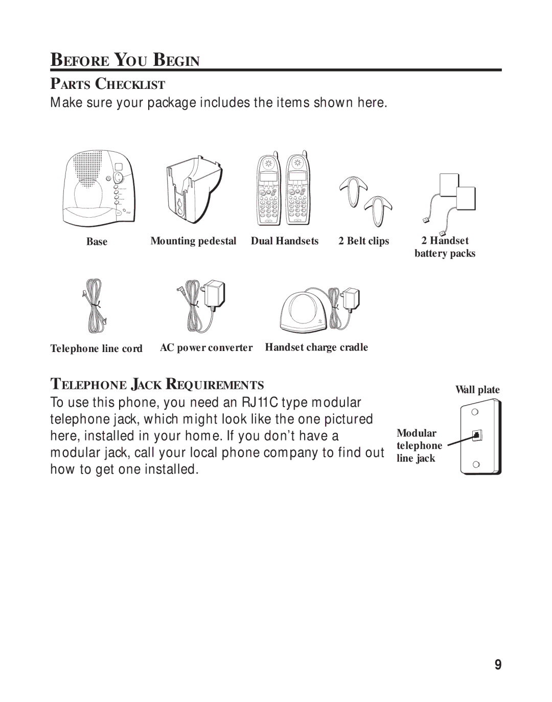 GE 16223870 manual Before YOU Begin, Make sure your package includes the items shown here 