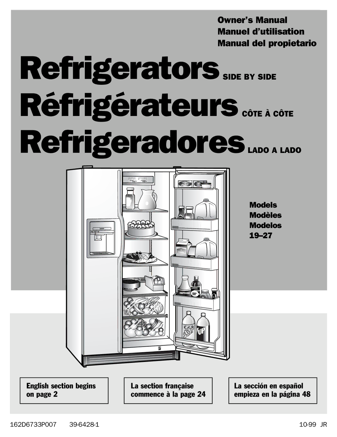 GE 162D6733P007 owner manual RefrigeradoresLADO a Lado 