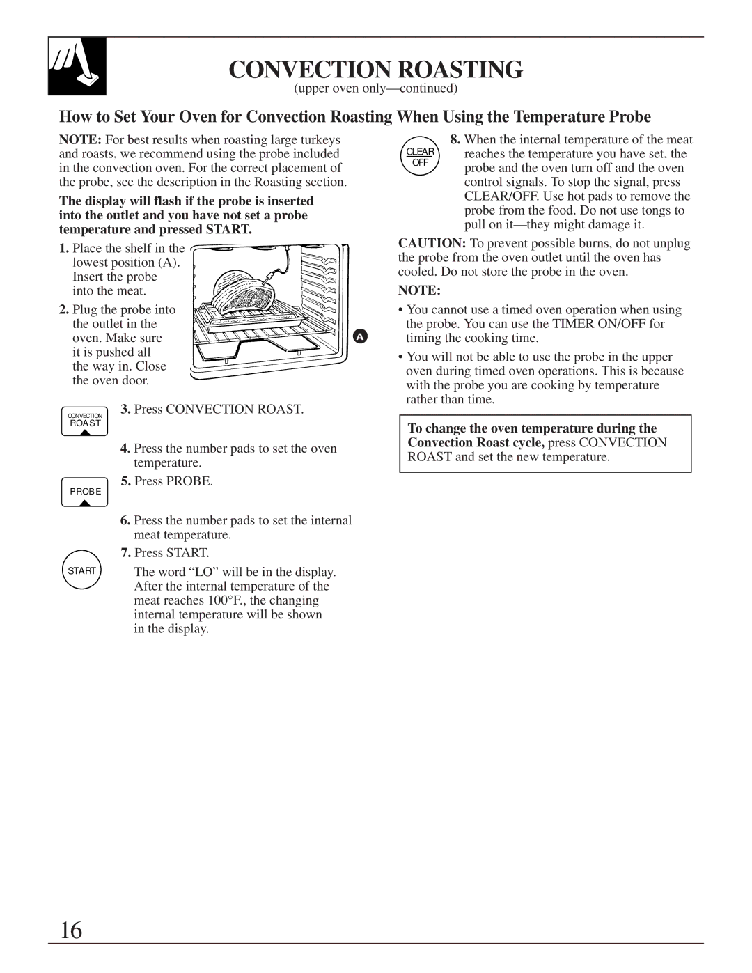 GE 164D2966P205-1 manual Word LO will be in the display 