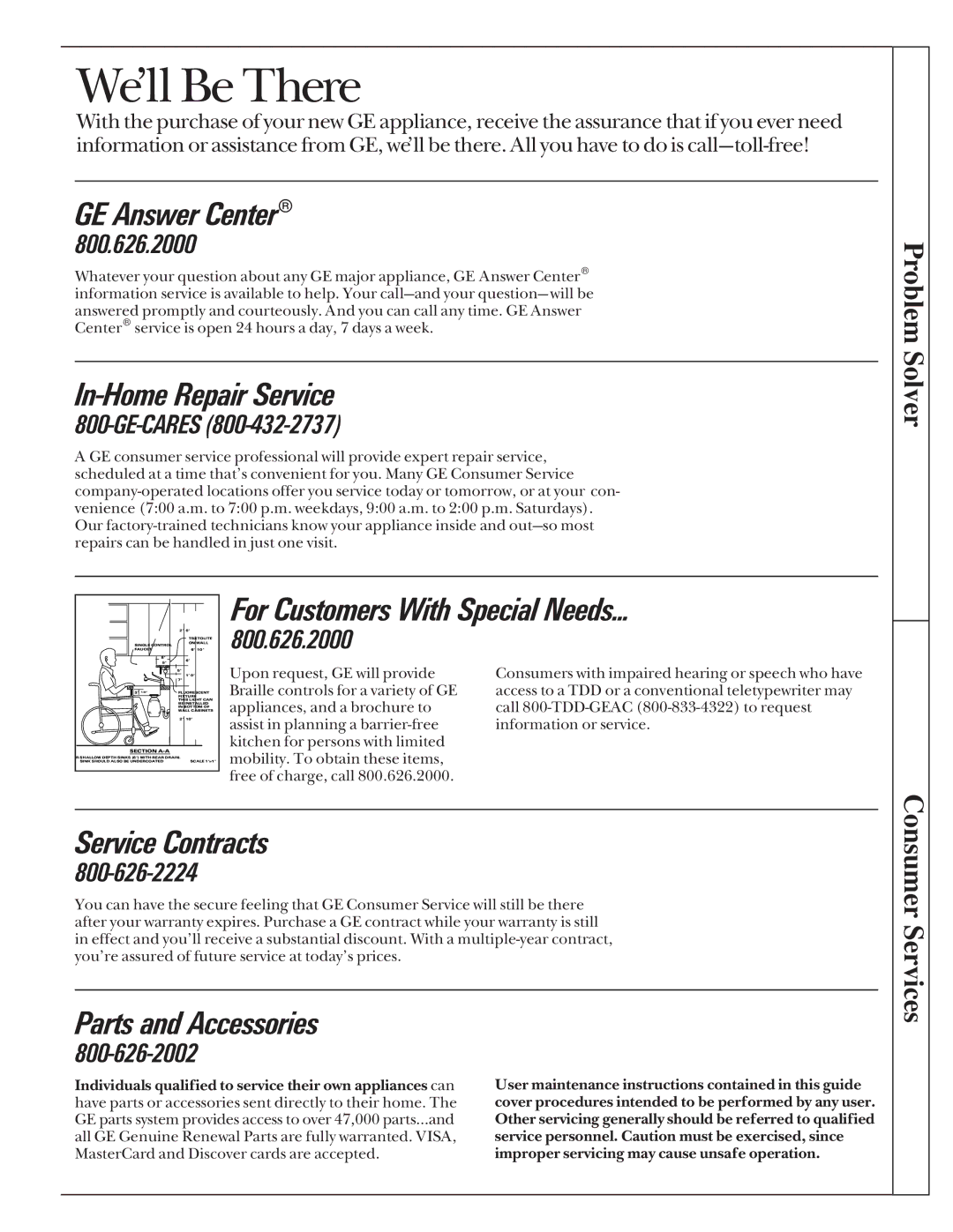 GE 164D2966P205-1 manual We’ll Be There 