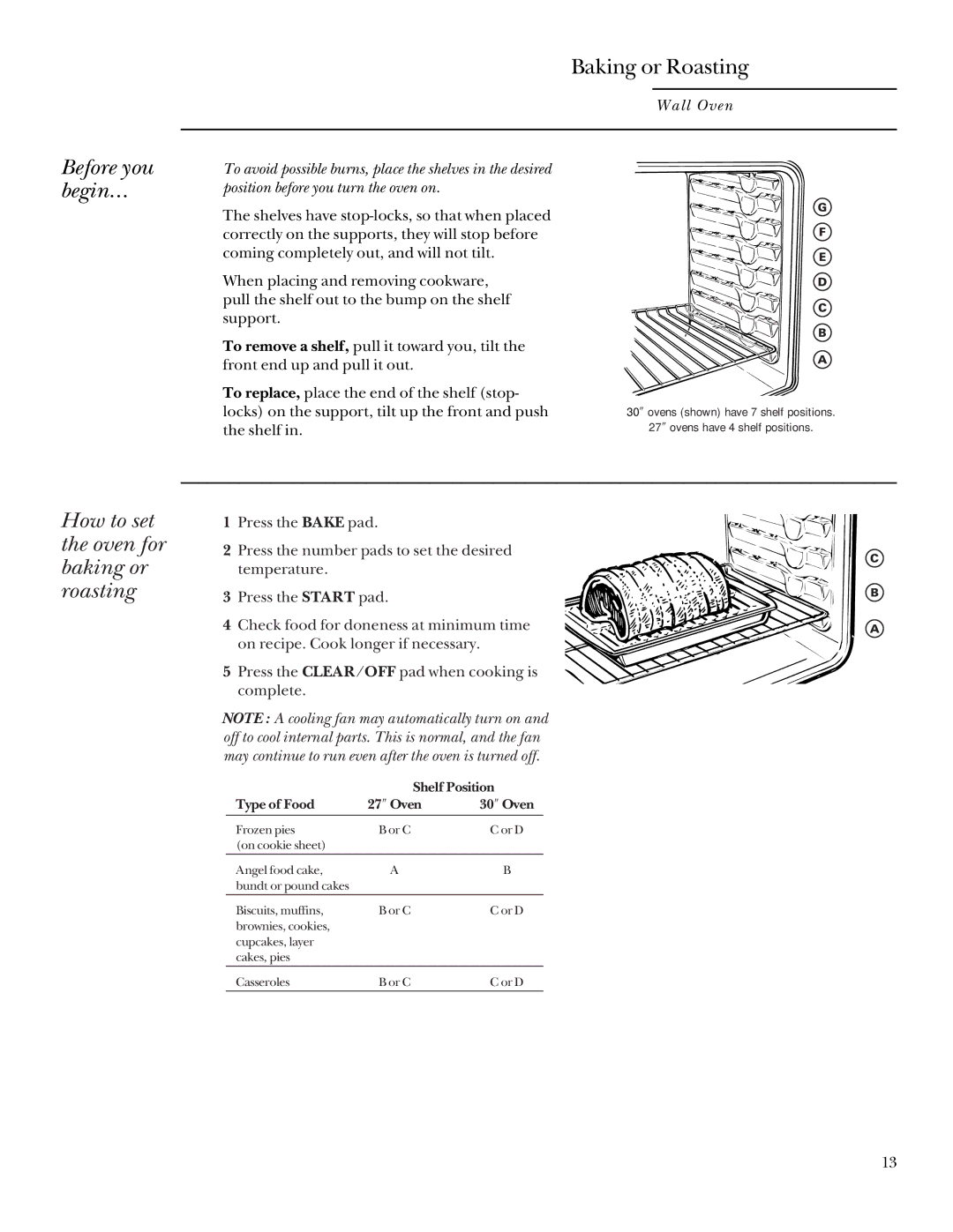 GE 164D3333P095 manual Before you begin…, How to set the oven for baking or roasting 