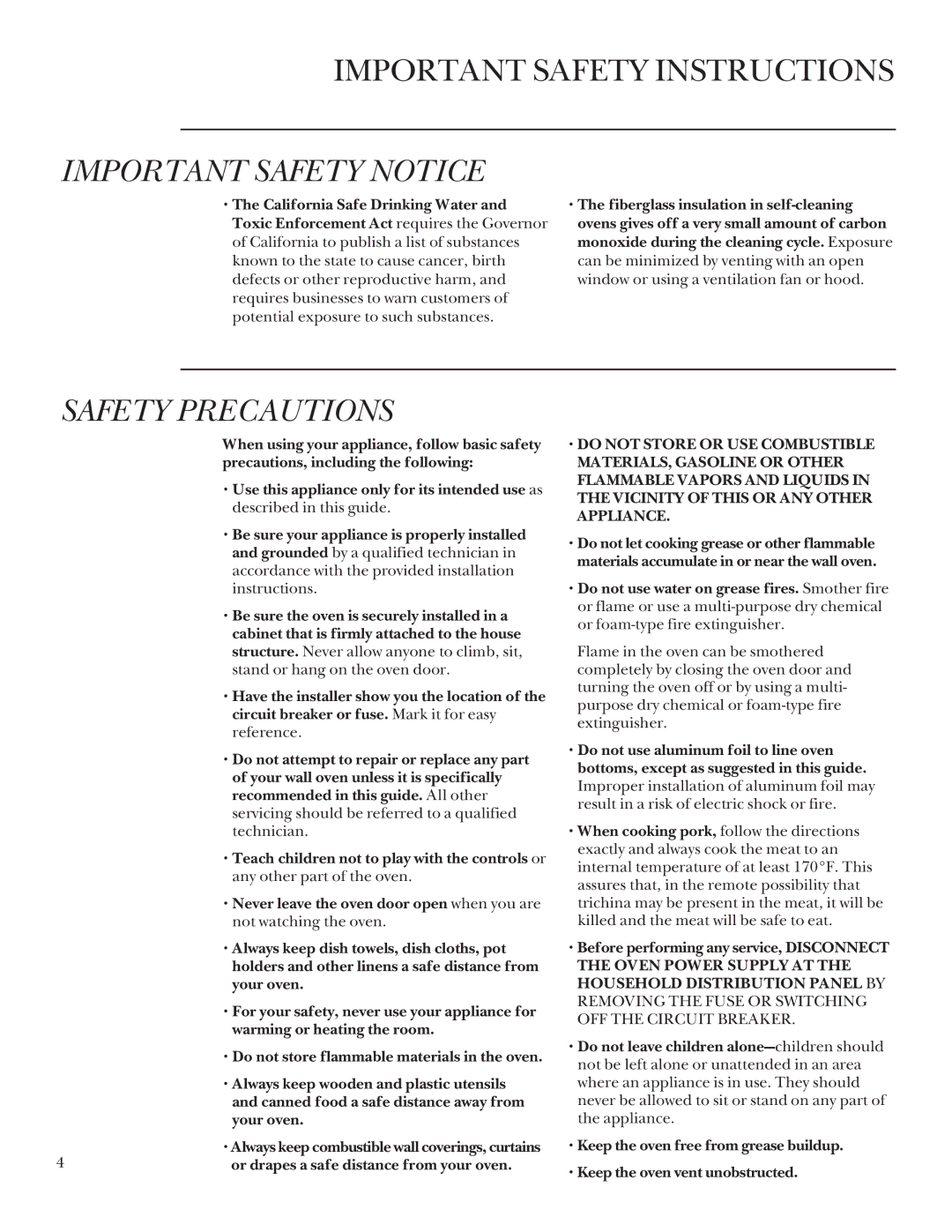 GE 164D3333P095 manual Important Safety Notice 