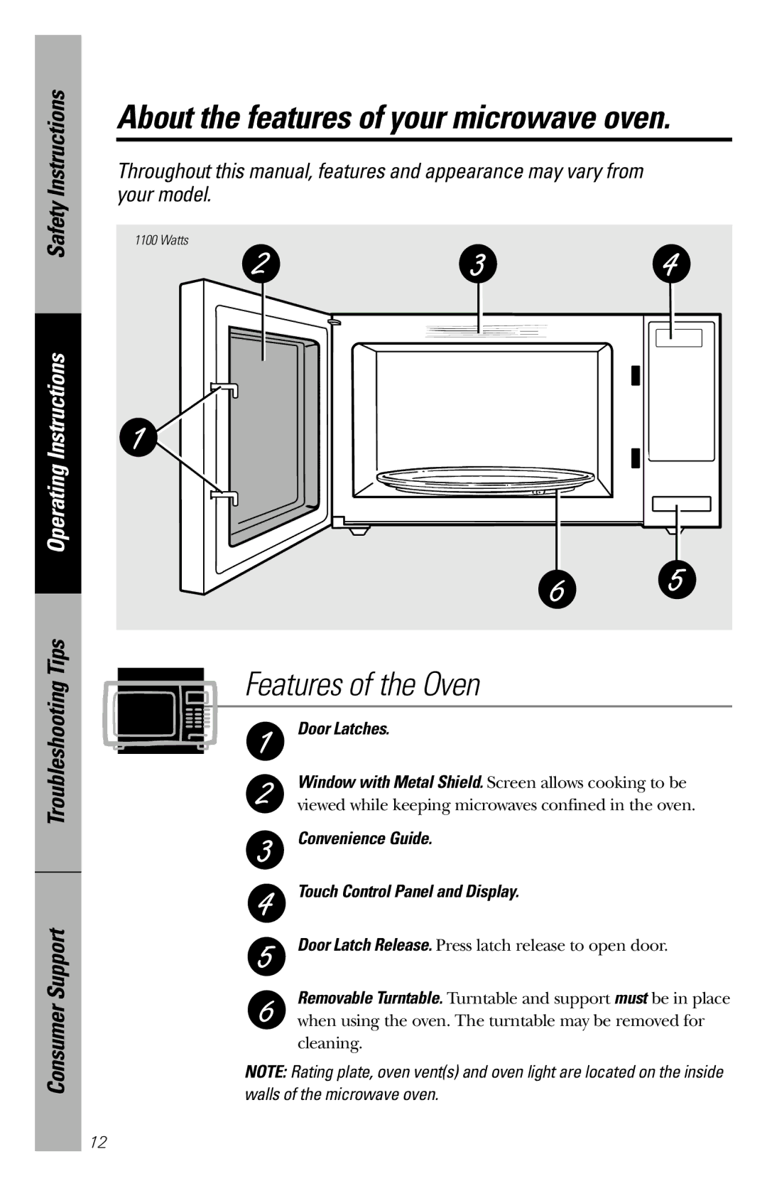 GE 164D3370P211 owner manual Door Latches, Convenience Guide Touch Control Panel and Display 