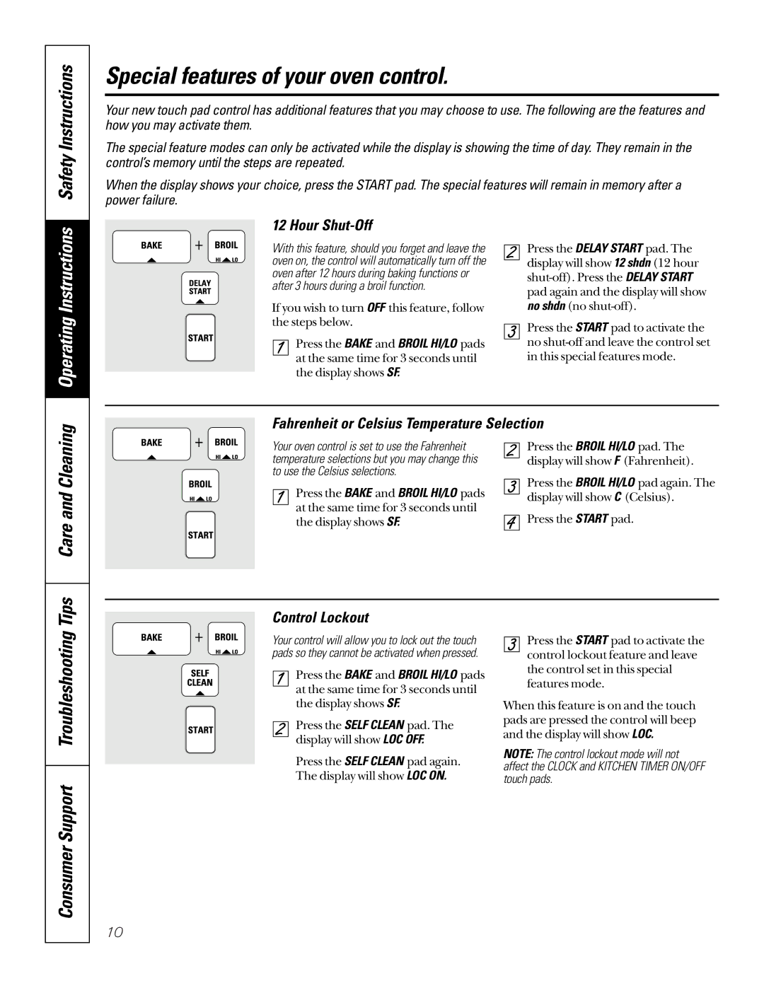 GE 164D4290P024, 49-80065 owner manual Special features of your oven control, Safety Instructions, Care and Cleaning 