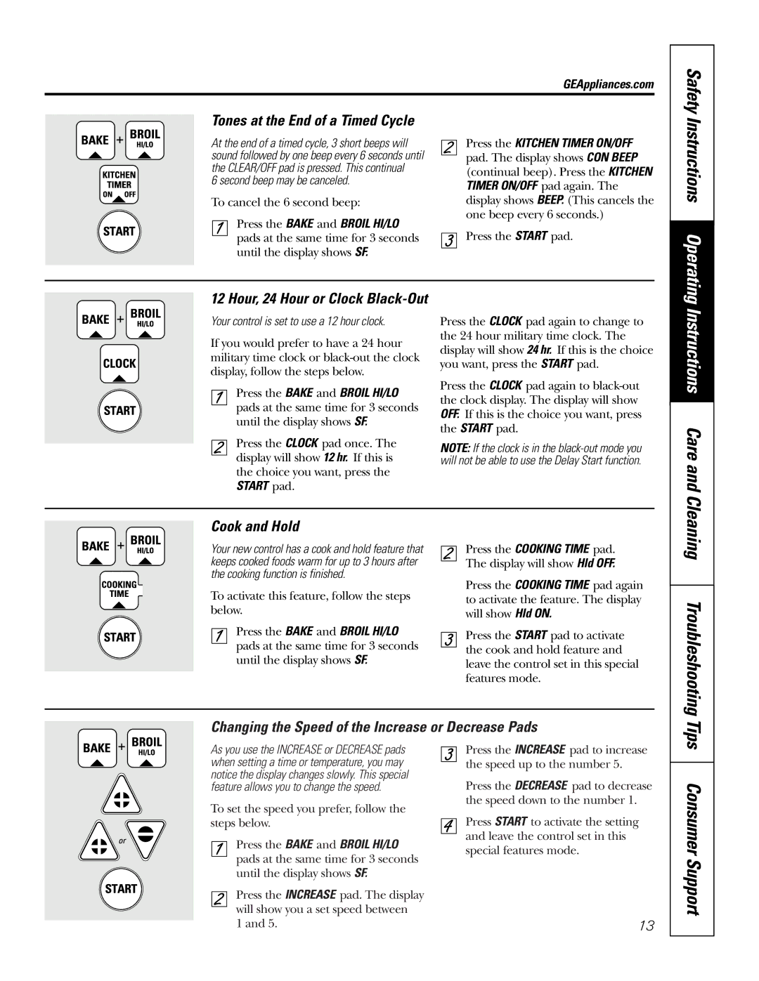 GE 164D4290P076 owner manual Instructions, Care, Cleaning Troubleshooting 