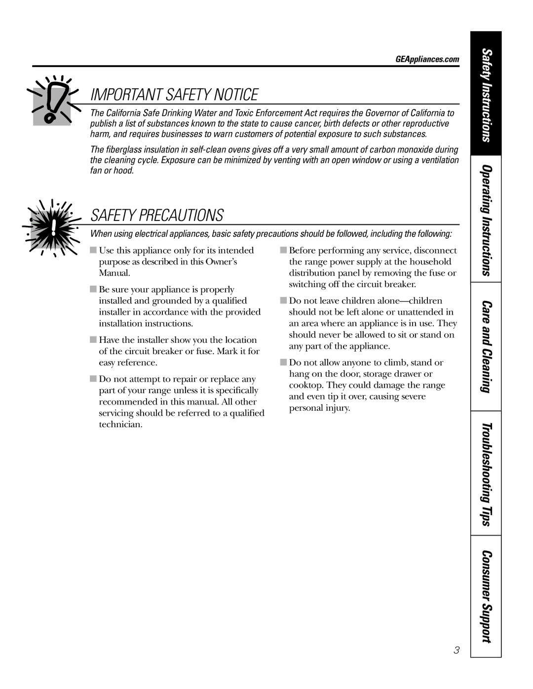 GE 164D4290P076 owner manual Safety Instructions Operating, GEAppliances.com 