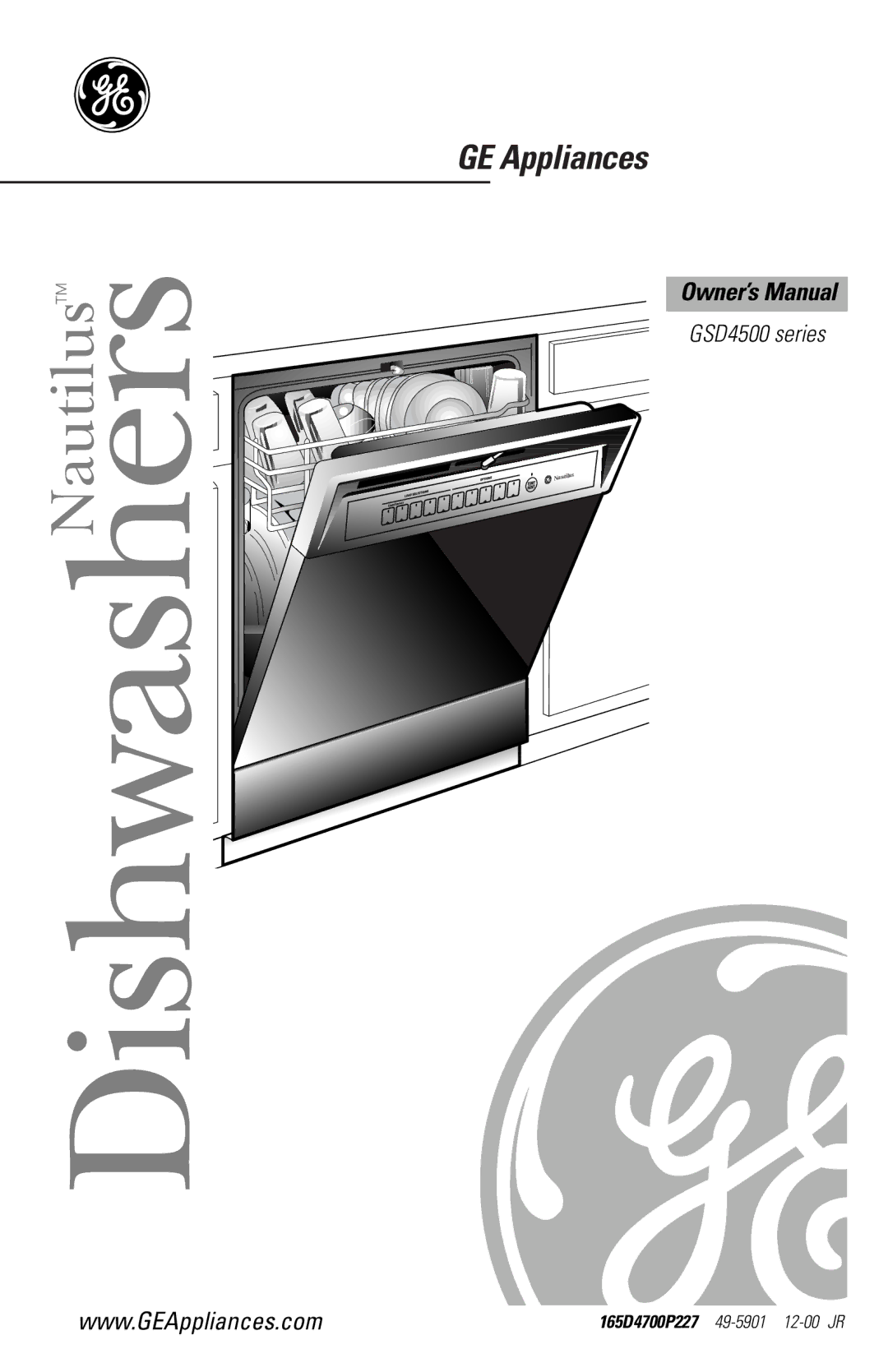 GE 165D4700P227 owner manual DishwashersNautilus 