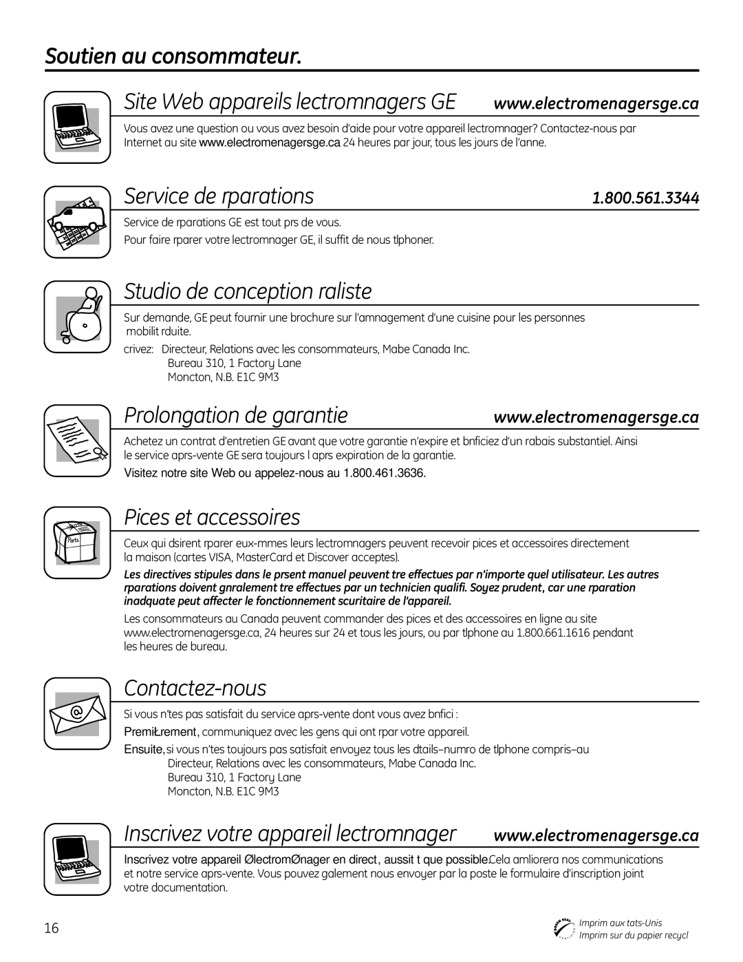 GE 165D4700P382 Soutien au consommateur Service de réparations, Studio de conception réaliste, Prolongation de garantie 