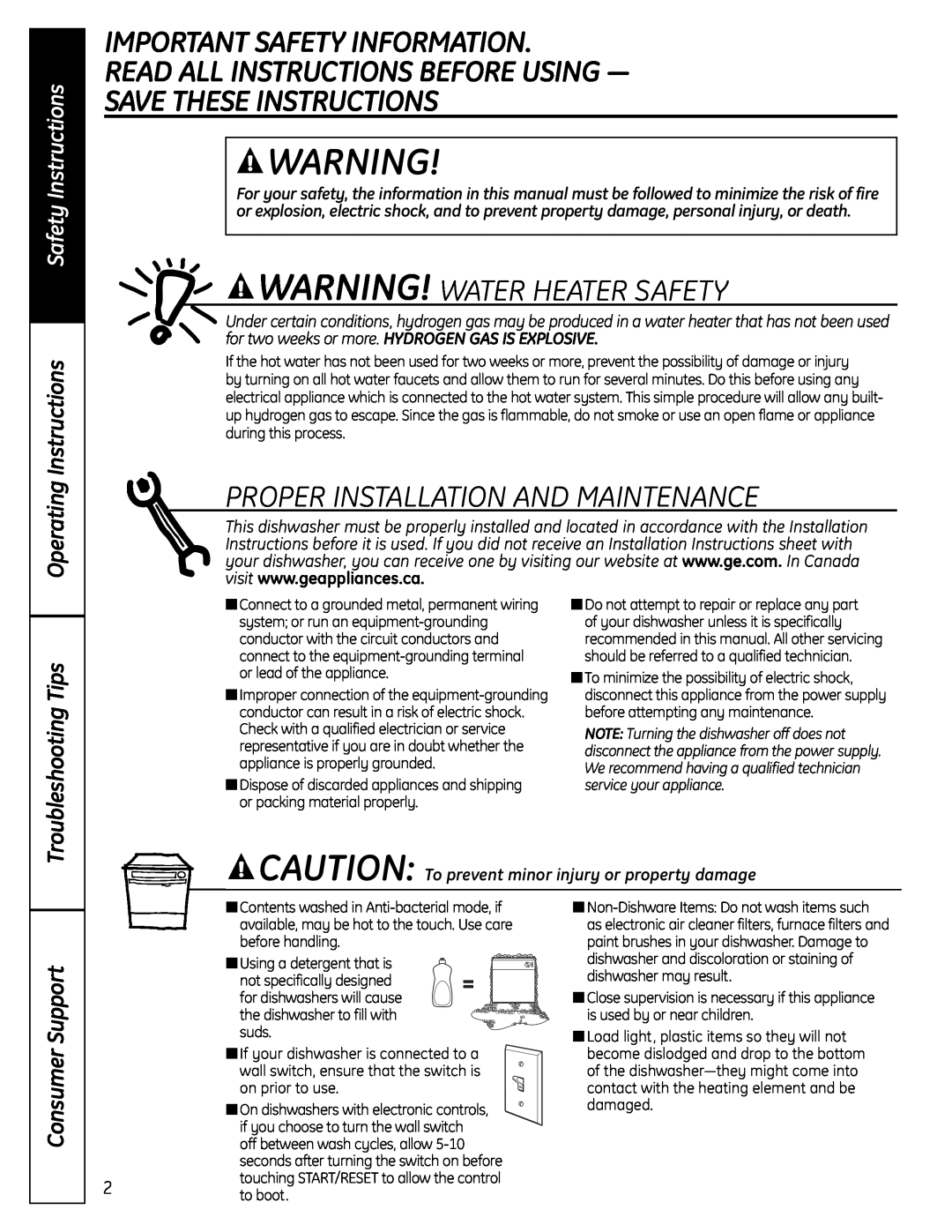 GE 165D4700P382 owner manual Important Safety Information, Read All Instructions Before Using, Save These Instructions 