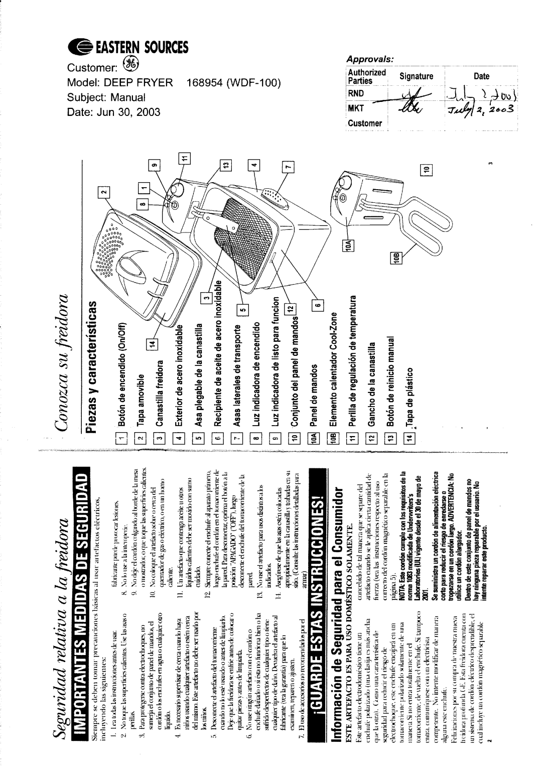 GE 168954 manual 