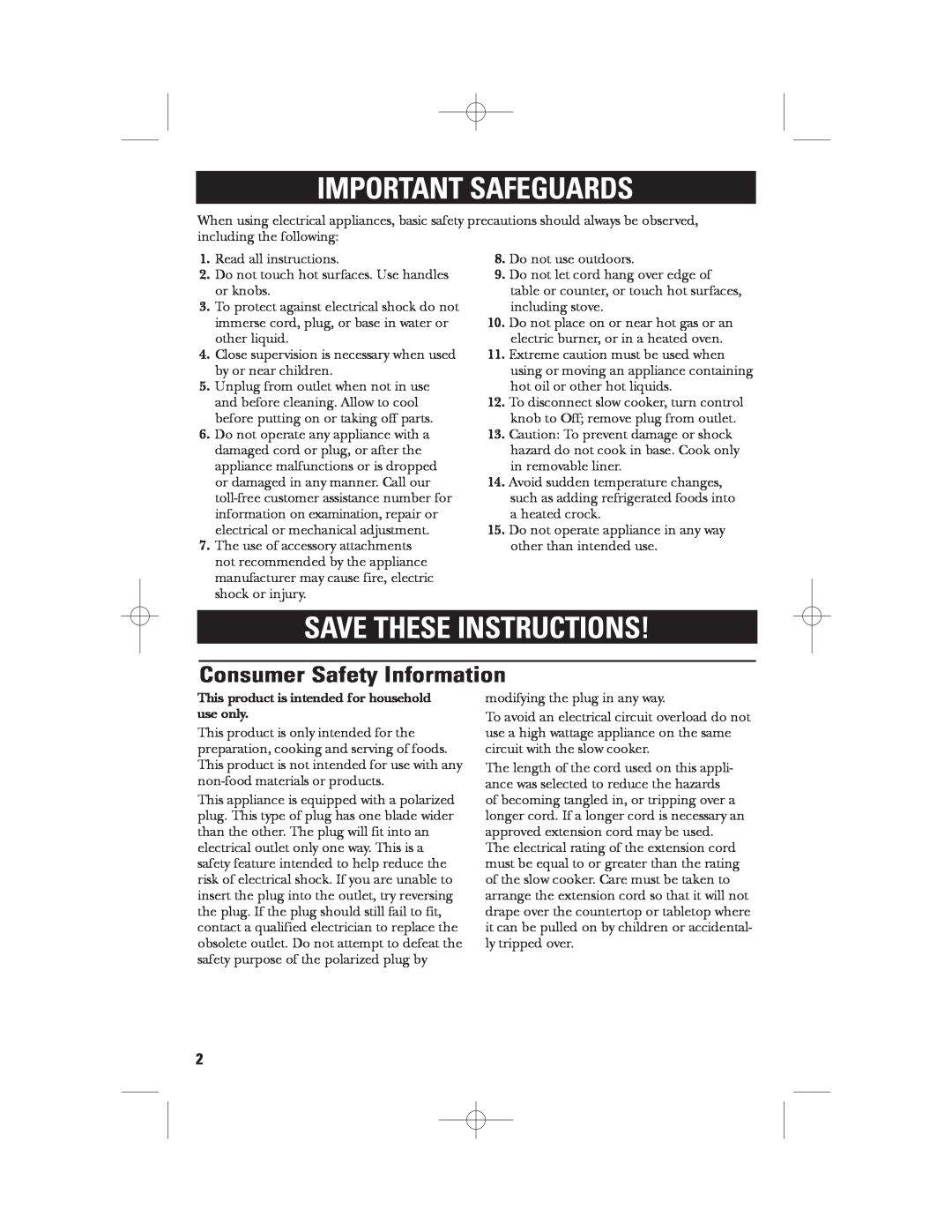 GE 169016 manual Consumer Safety Information, Important Safeguards, Save These Instructions 