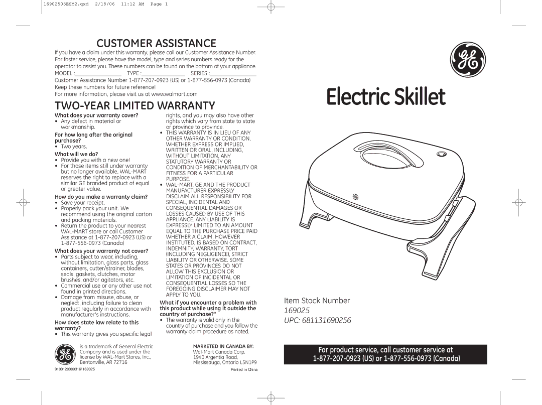 GE 681131690256 warranty What does your warranty cover?, For how long after the original purchase?, What will we do? 