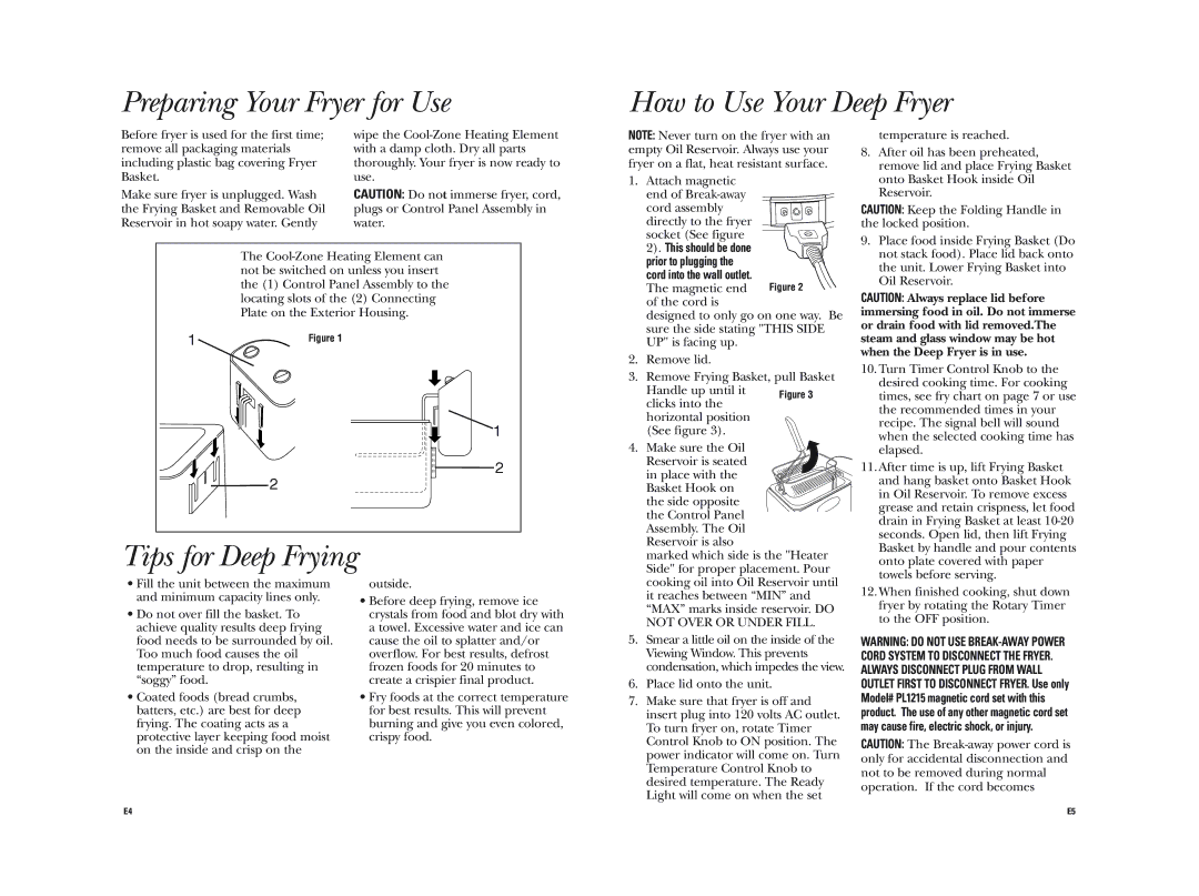 GE 681131690300 warranty Preparing Your Fryer for Use How to Use Your Deep Fryer, Tips for Deep Frying 