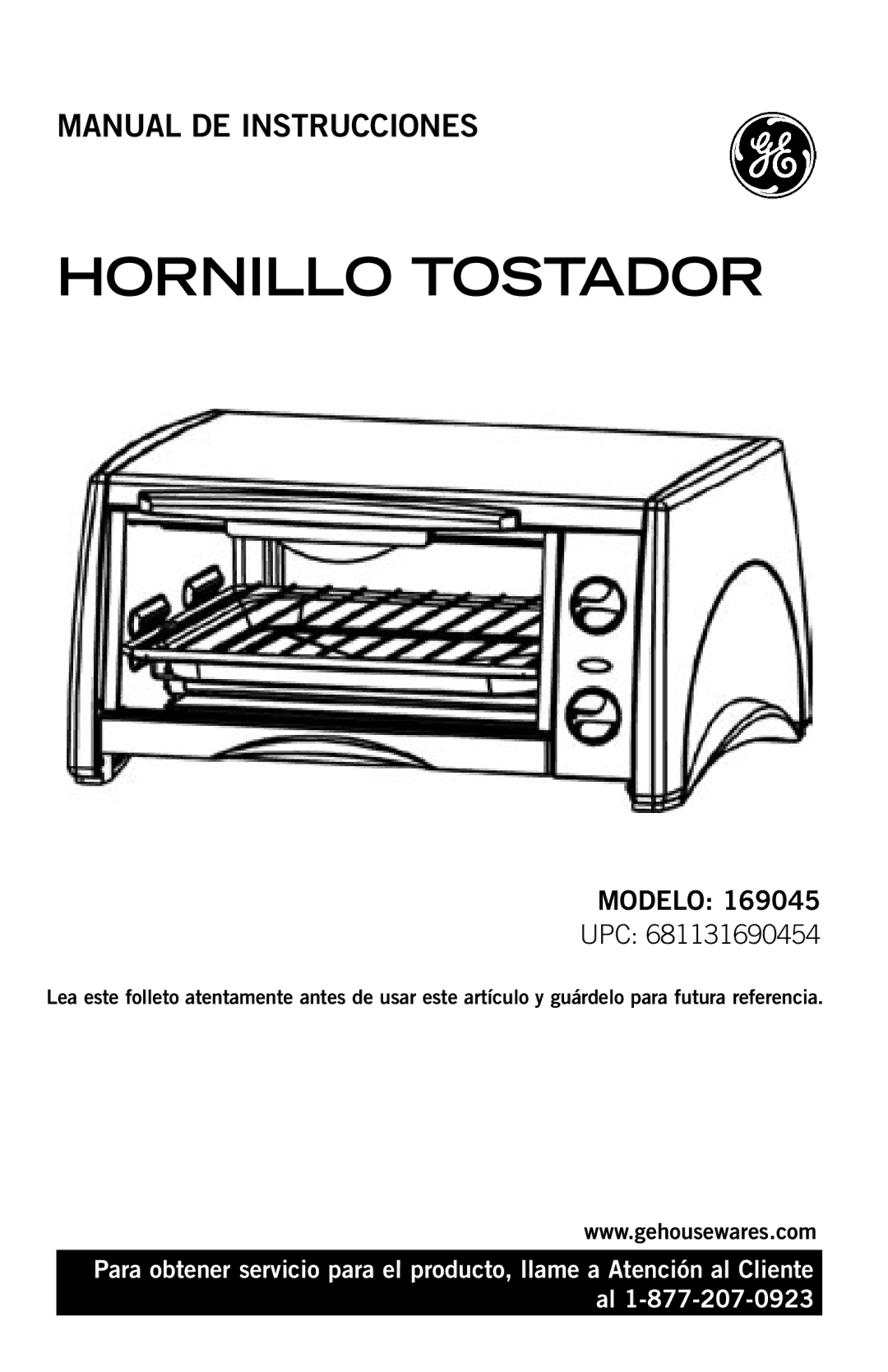 GE 169045 manual Hornillo Tostador, Manual DE Instrucciones 