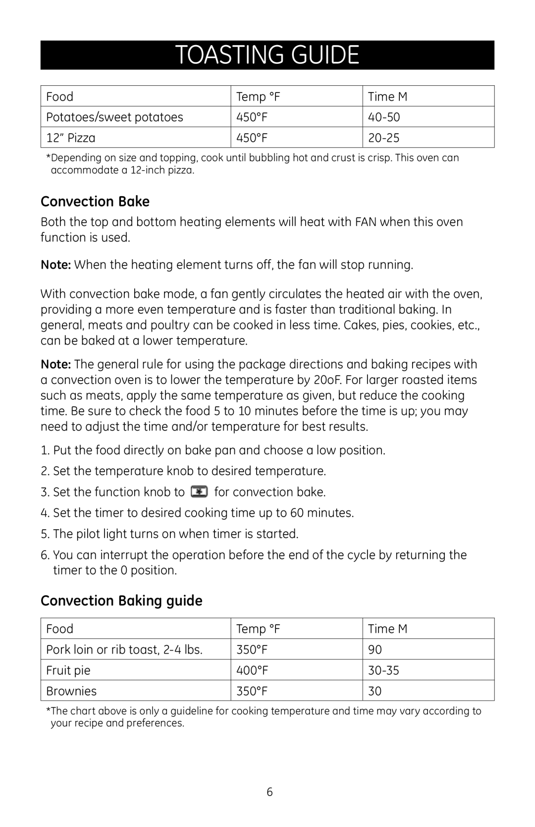 GE 169074 manual Convection Bake, Convection Baking guide 