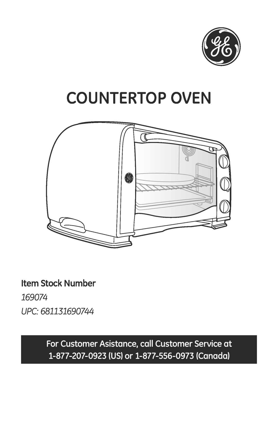 GE manual Countertop Oven, Item Stock Number, 169074 UPC 