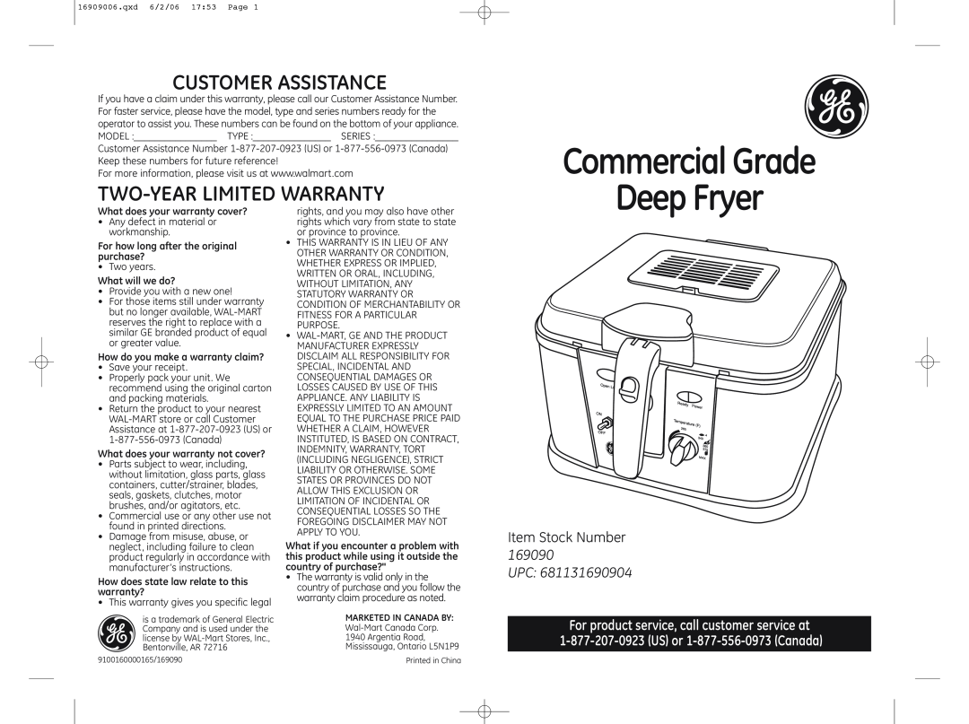 GE 169120 warranty What does your warranty cover?, For how long after the original purchase?, What will we do?, Upc 