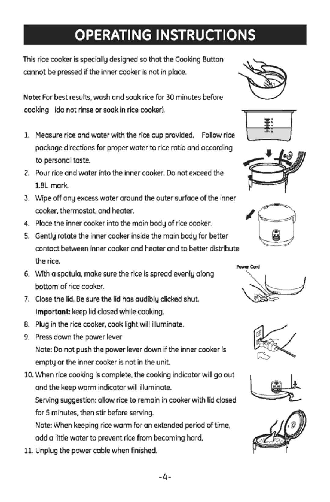 GE 169111 manual 