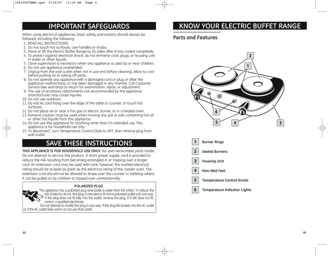 GE 681131691550 warranty Important Safeguards, Know Your Electric Buffet Range, Read ALL Instructions 