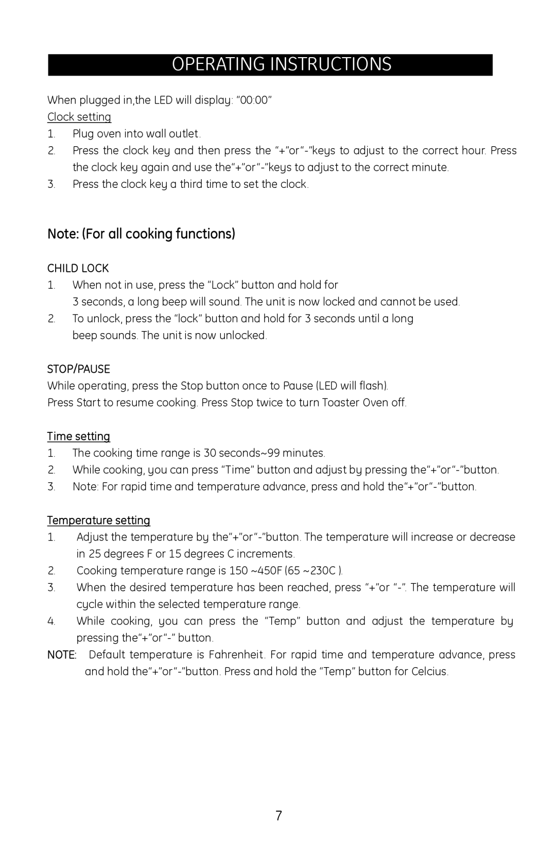 GE 0681131691574 manual Time setting, Temperature setting 