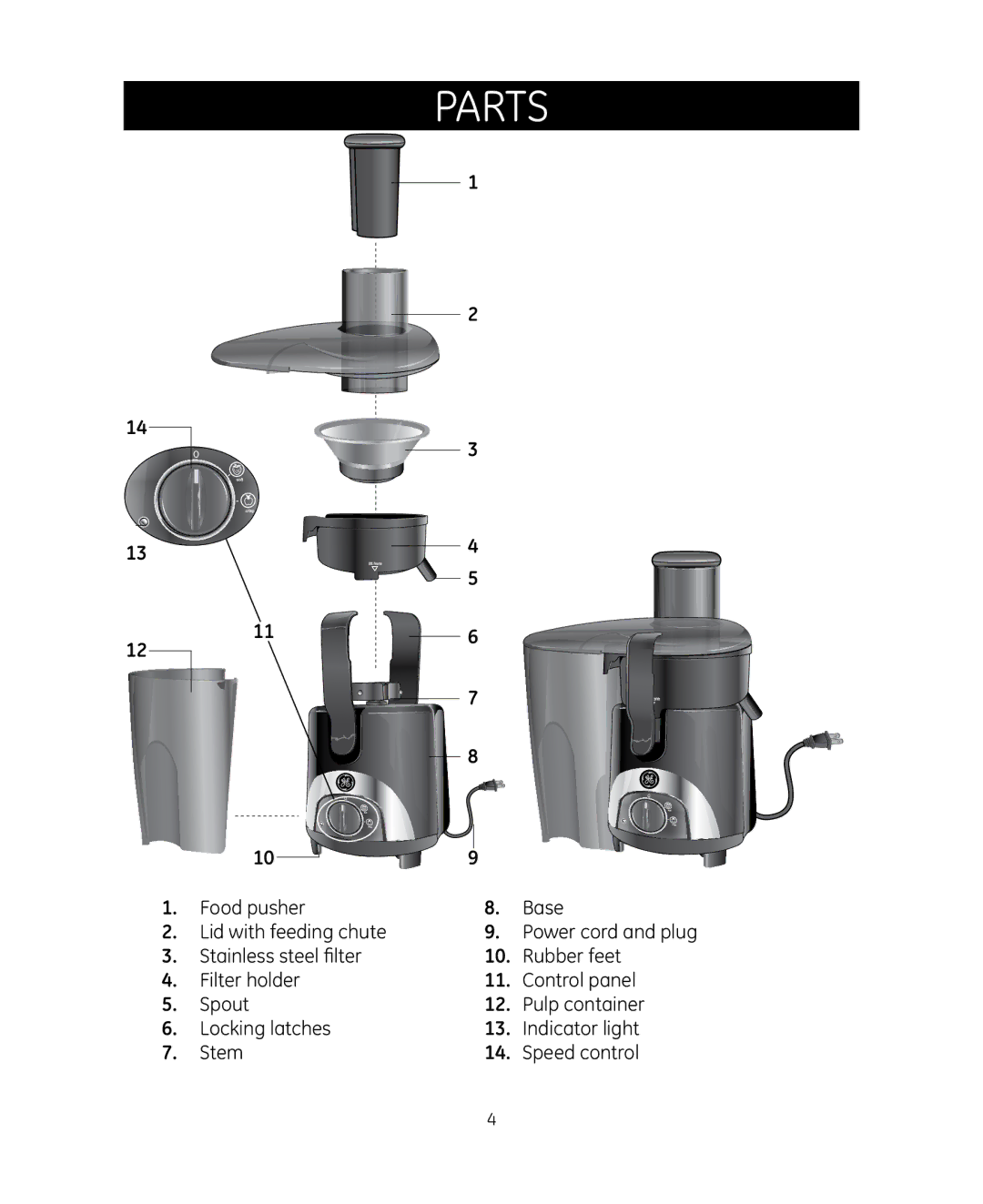 GE 681131692014 manual Parts 