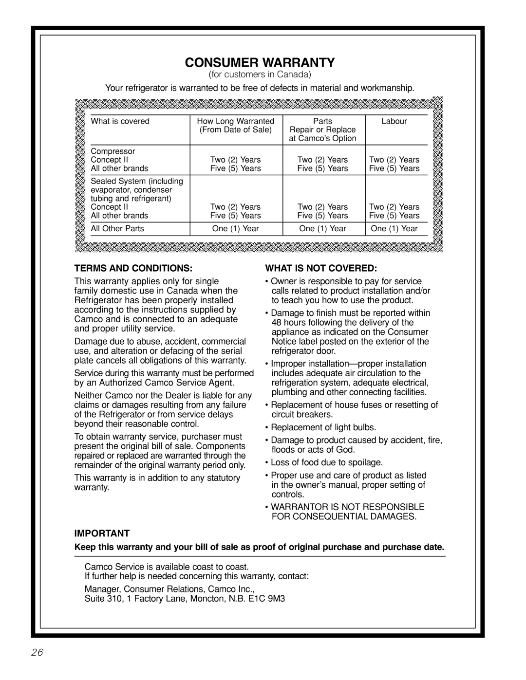 GE 17 operating instructions Consumer Warranty 