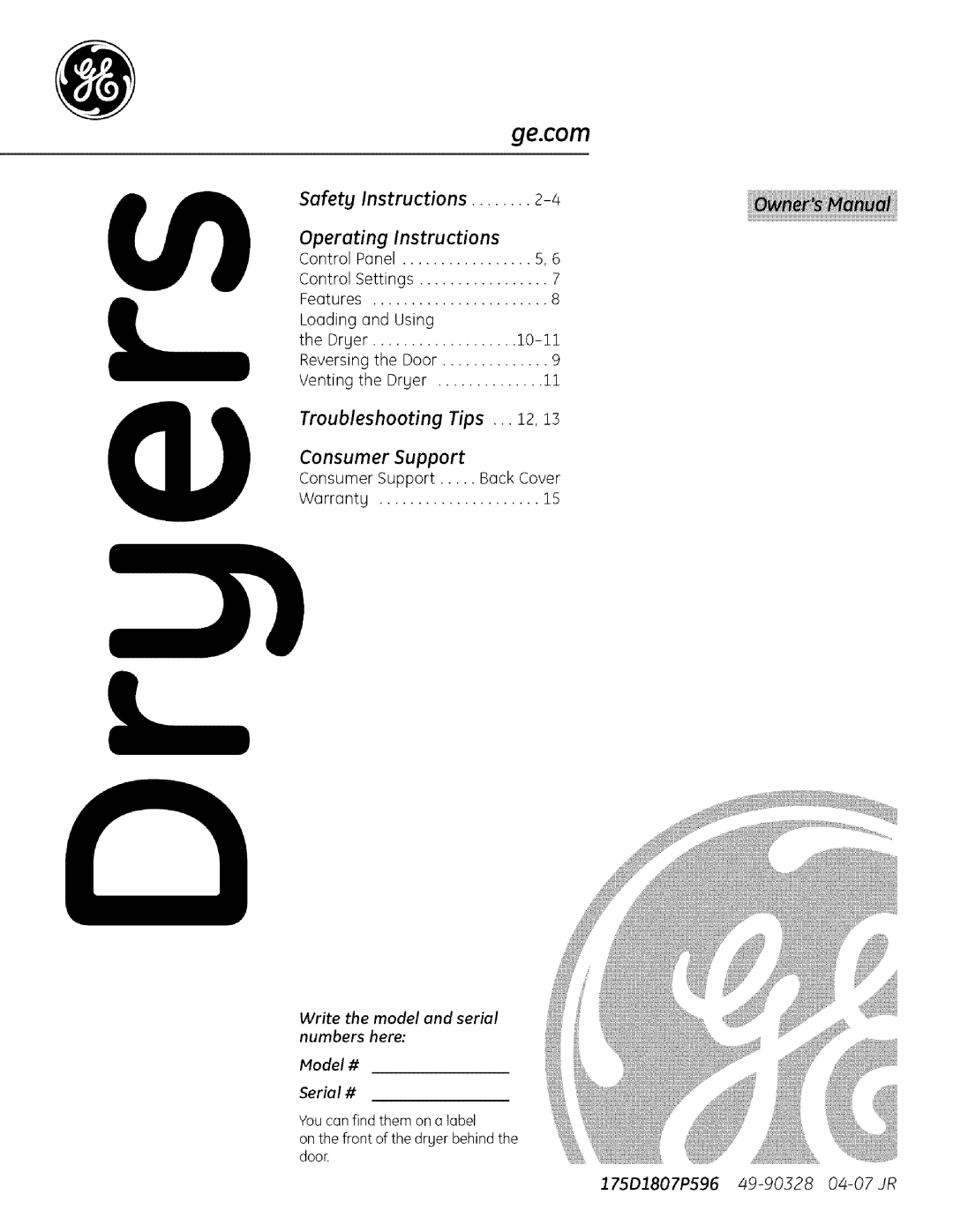 GE 175D1807P596 operating instructions Ge.com, Troubleshooting Tips 