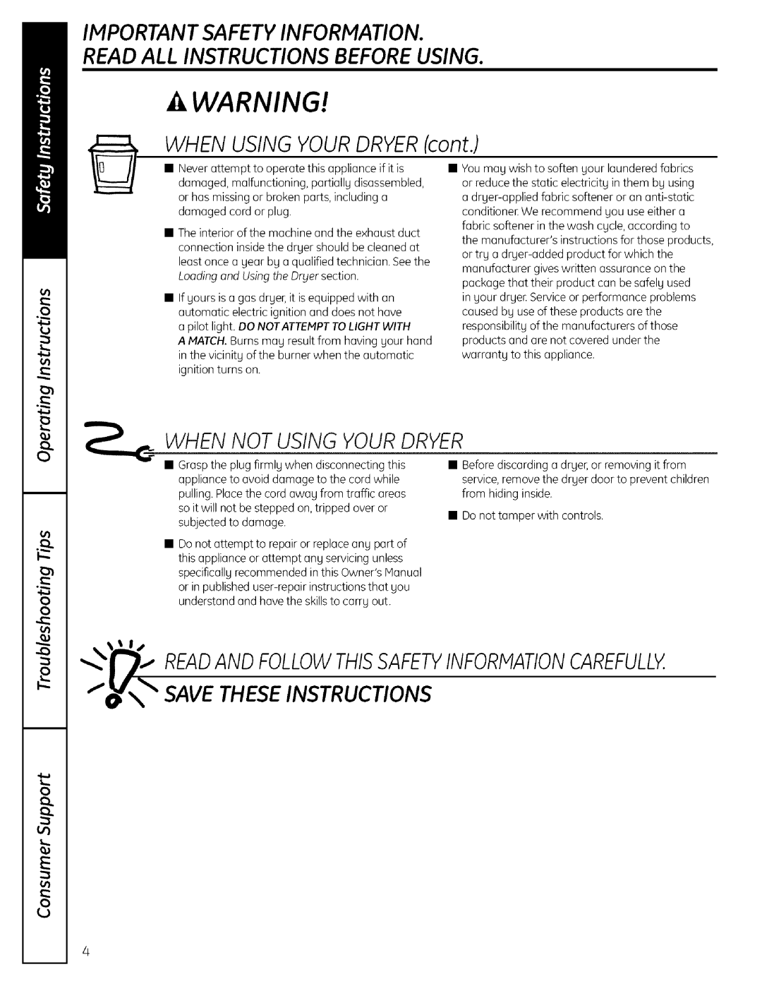 GE 175D1807P596 operating instructions Readand Followthissafetyinformationcarefully 