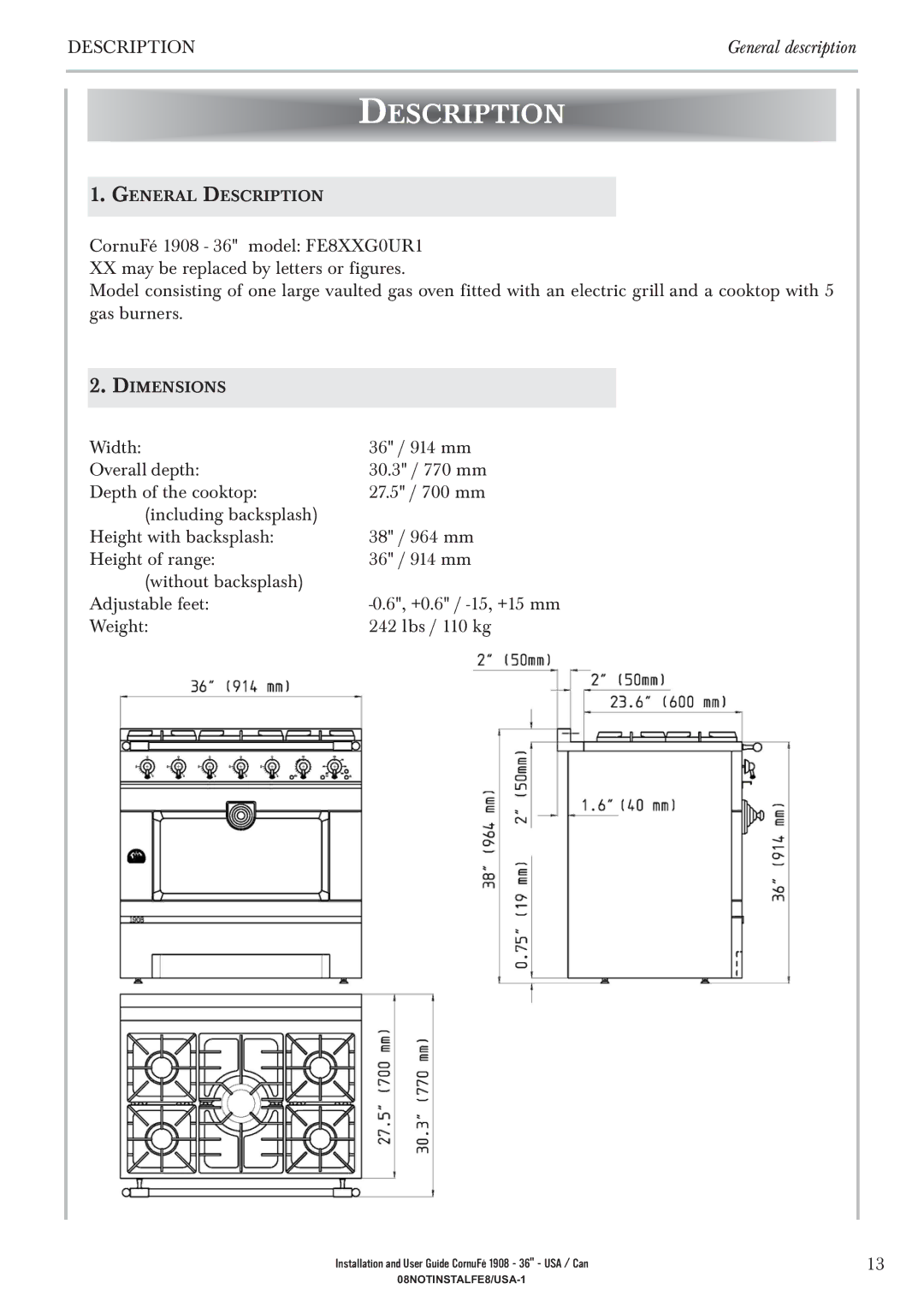 GE 1908 - 36 manual Description 