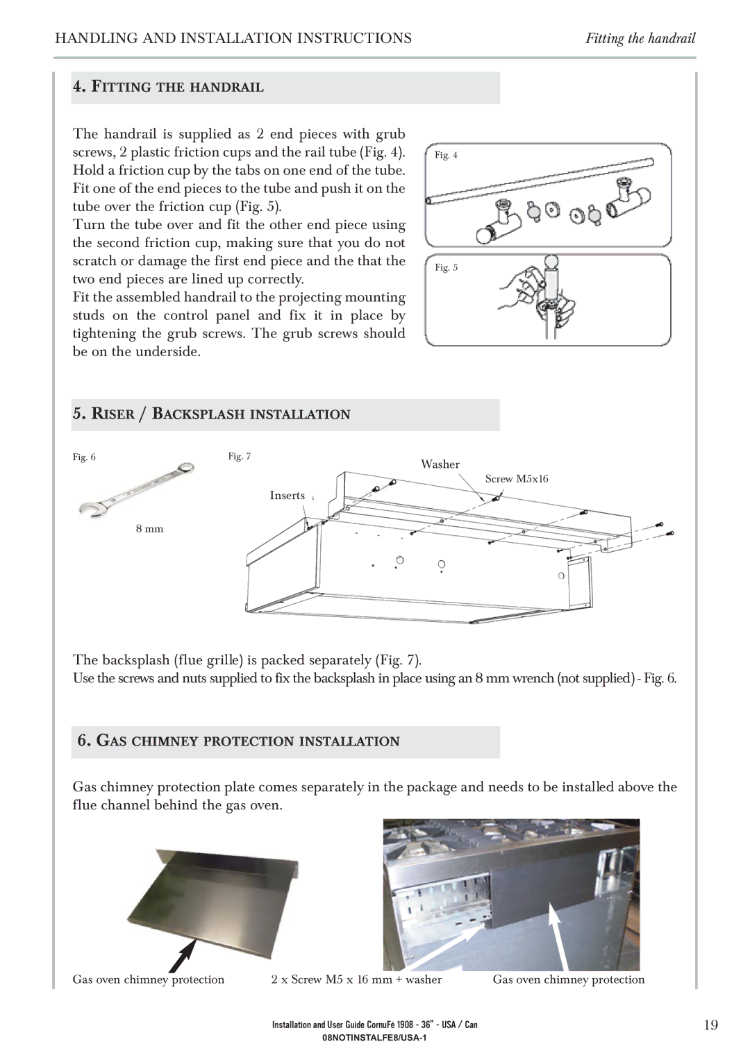 GE 1908 - 36 manual Fitting the handrail 