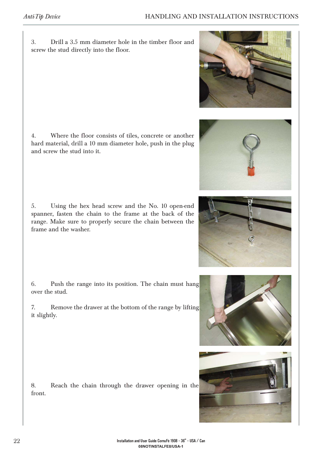 GE 1908 - 36 manual Anti-Tip Device 