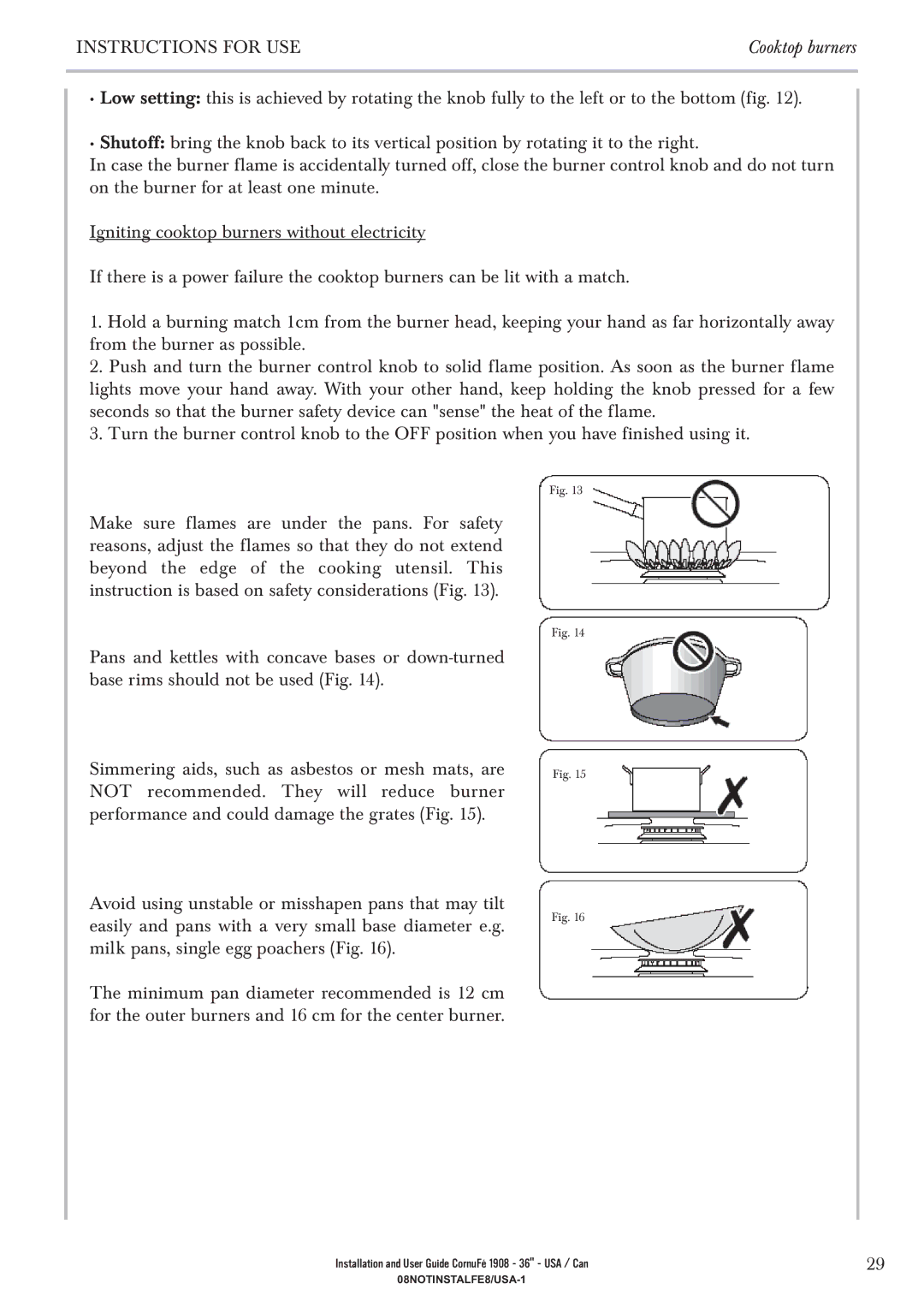 GE 1908 - 36 manual Cooktop burners 