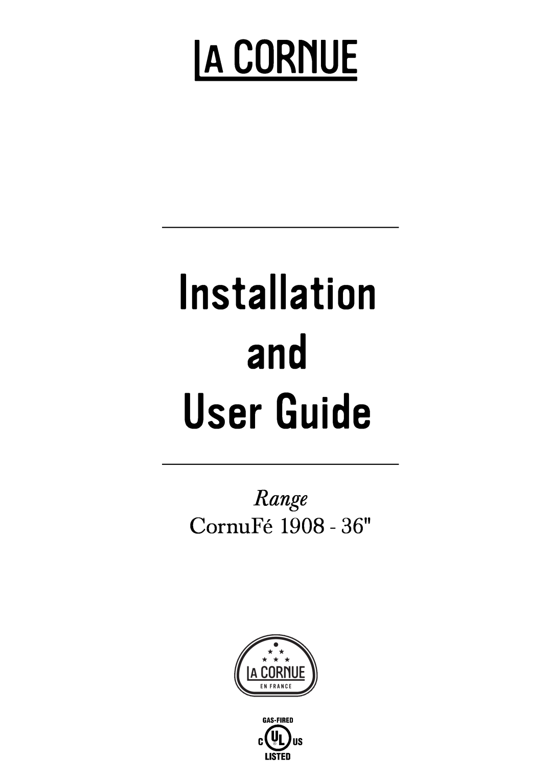 GE 1908 - 36 manual Installation and User Guide, Range, CornuFé 