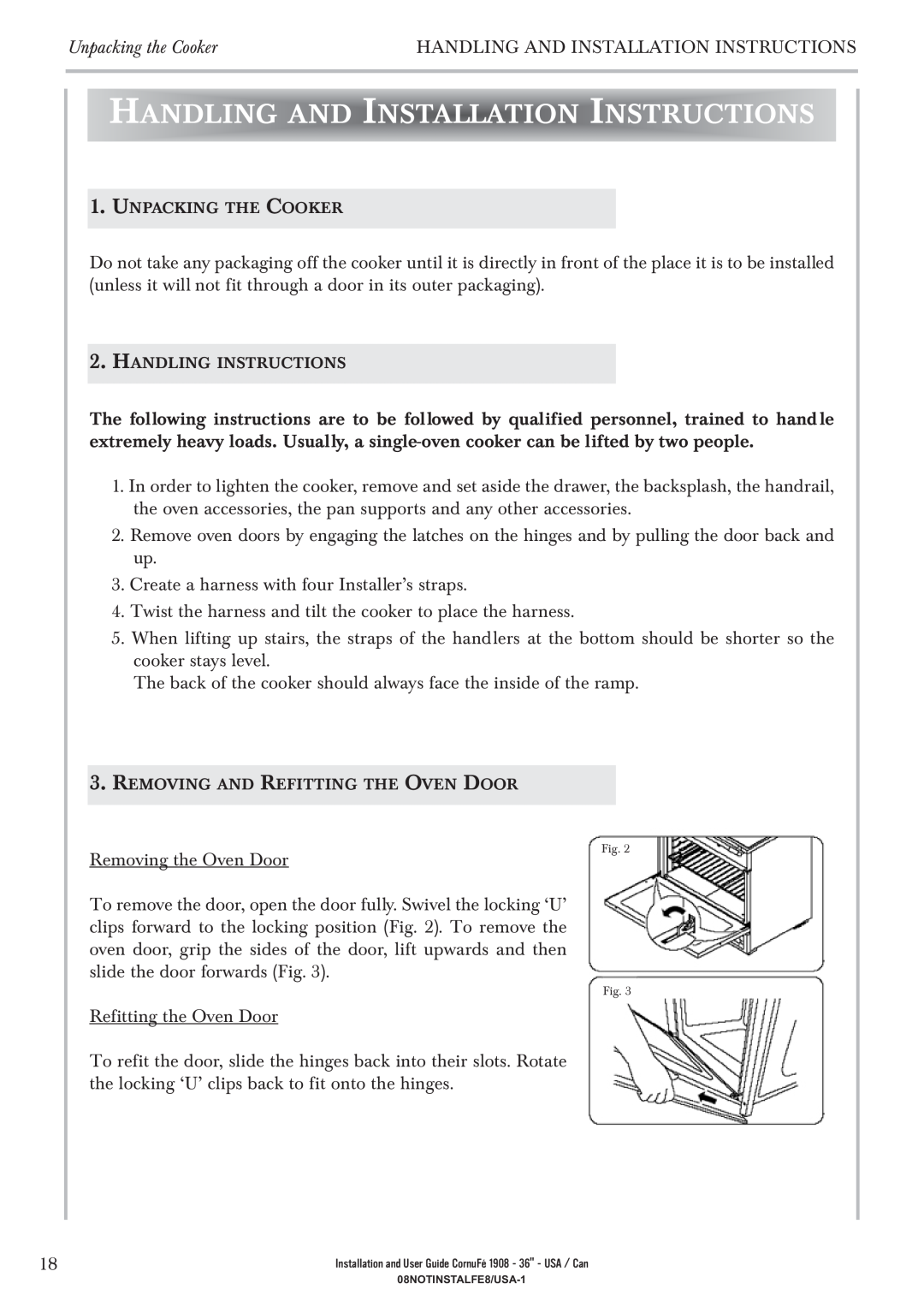 GE 1908 - 36 manual Handling And Installation Instructions 